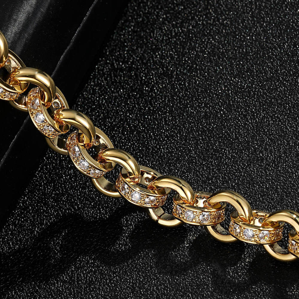 New 10mm Gold Belcher Bracelet 8 Inch with Albert Clasp - Image 4