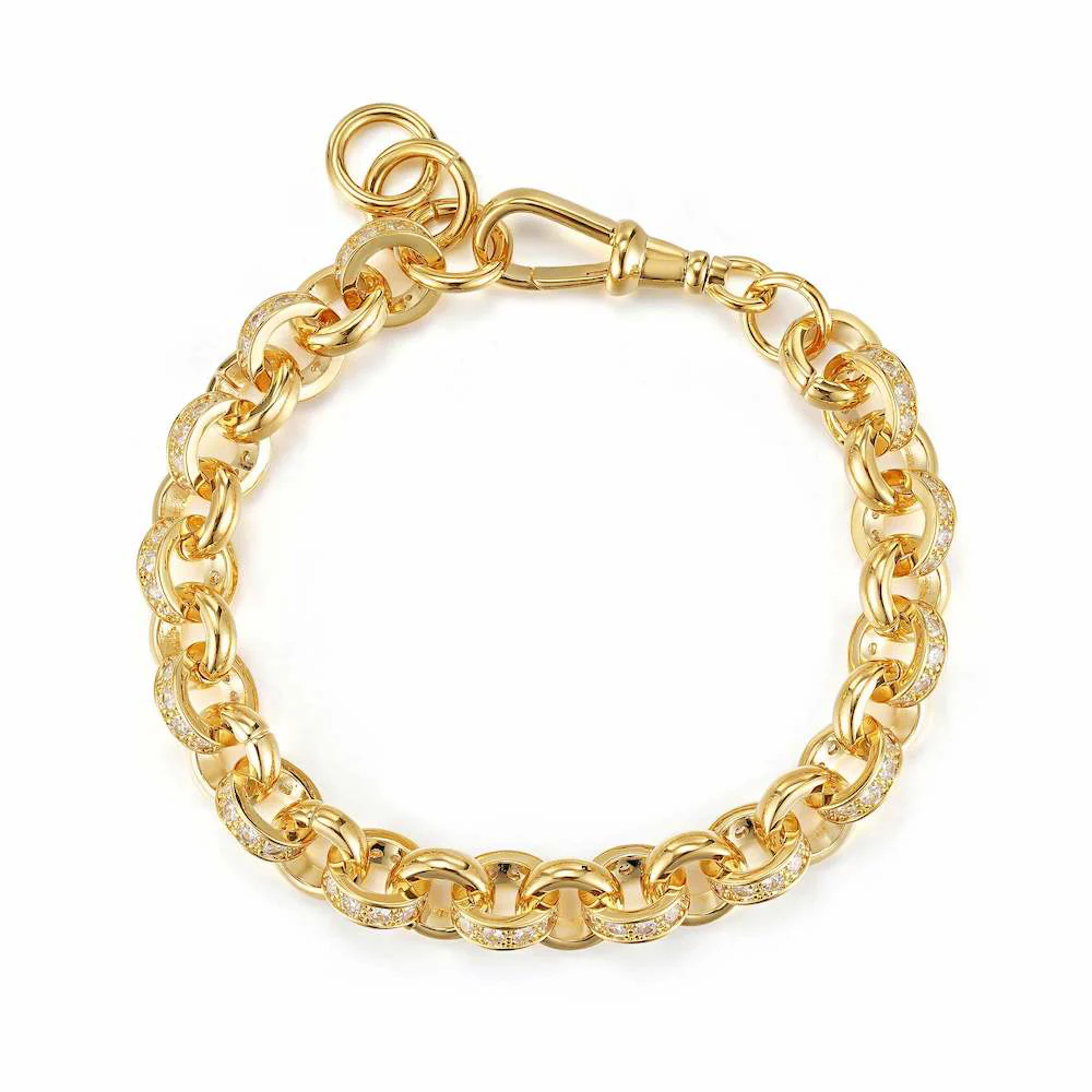 New 10mm Gold Belcher Bracelet 8 Inch with Albert Clasp - Image 5