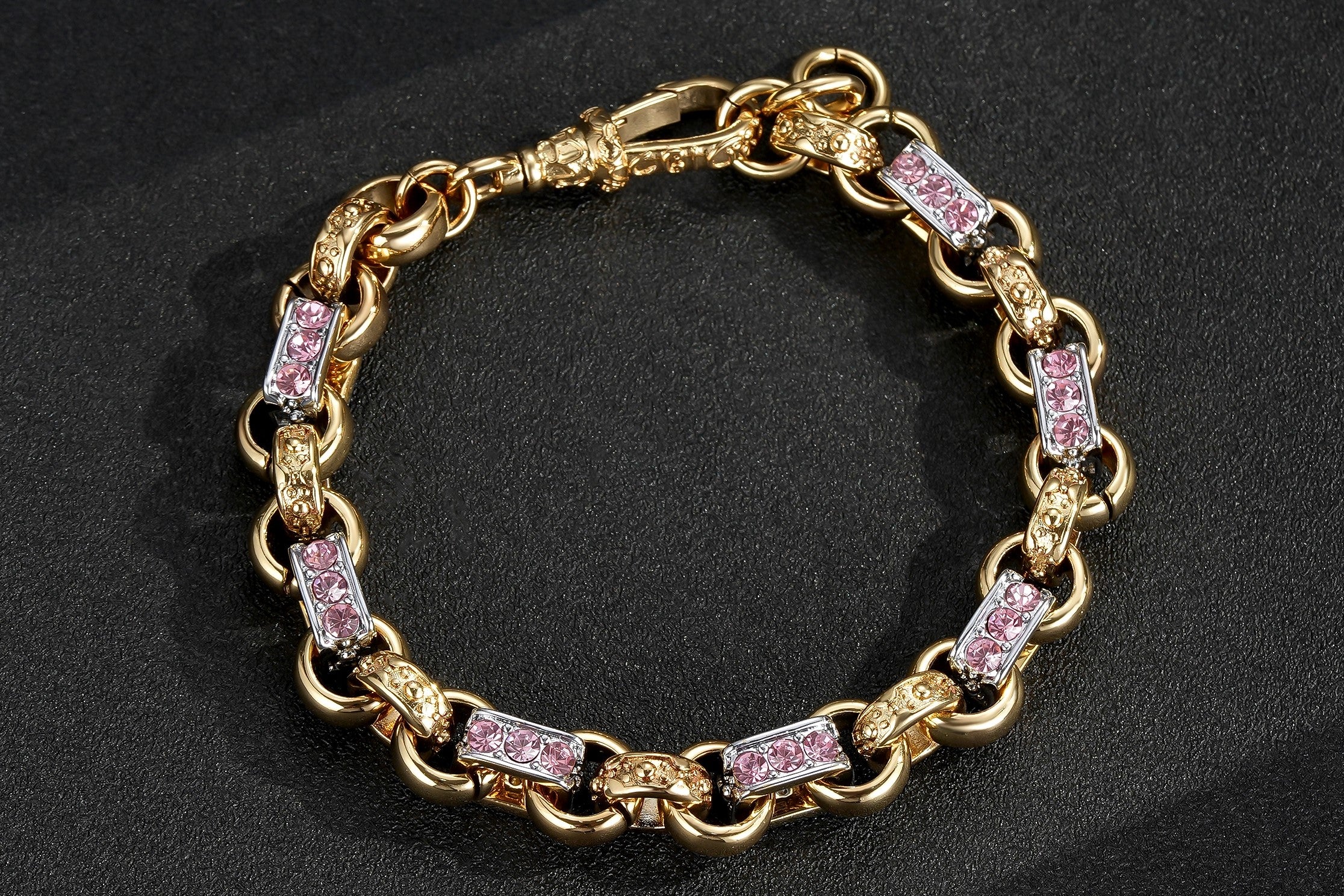 Two-Tone Gypsy Link Bracelet 10mm