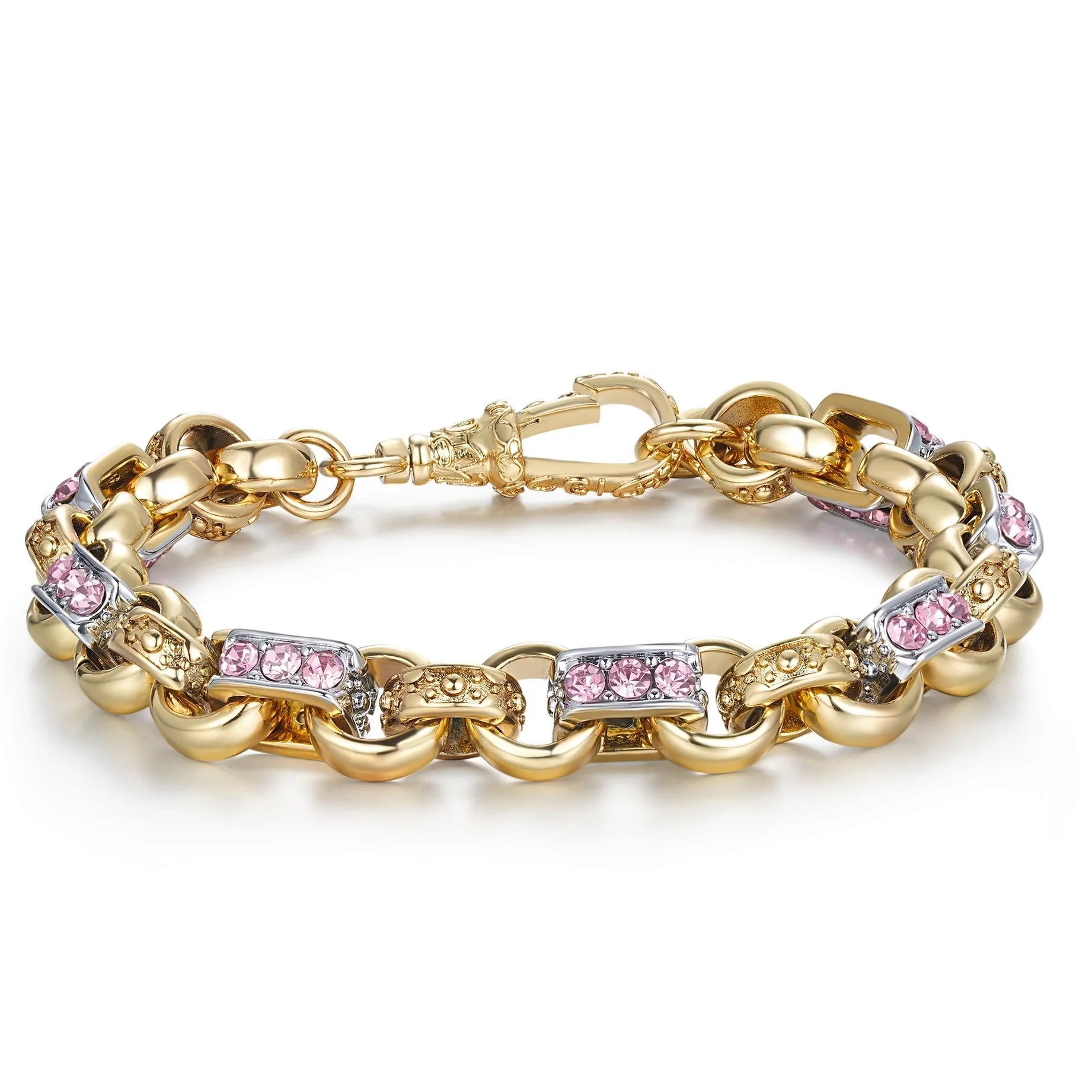 Two-Tone Gypsy Link Bracelet 10mm - Image 2