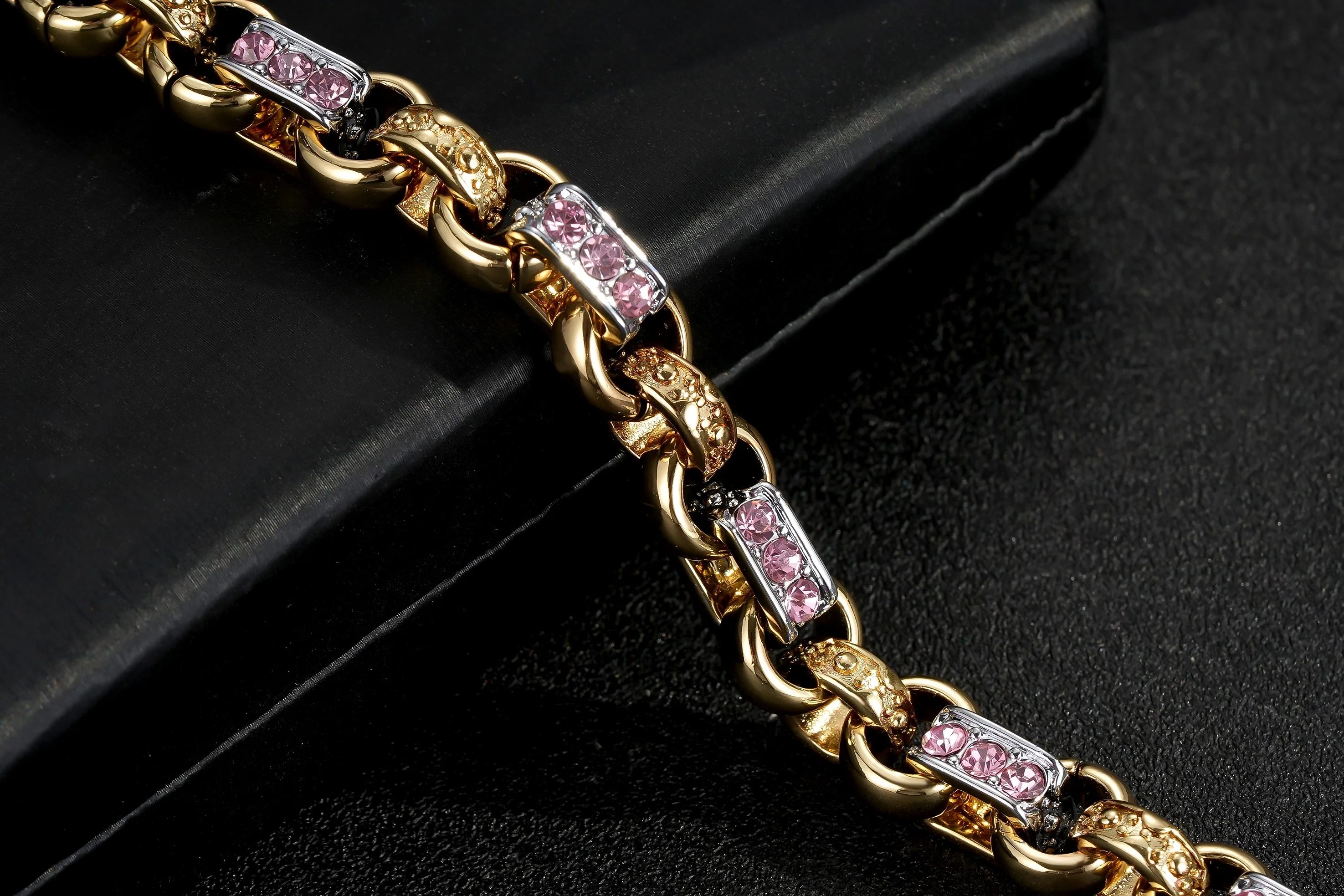 Two-Tone Gypsy Link Bracelet 10mm - Image 4