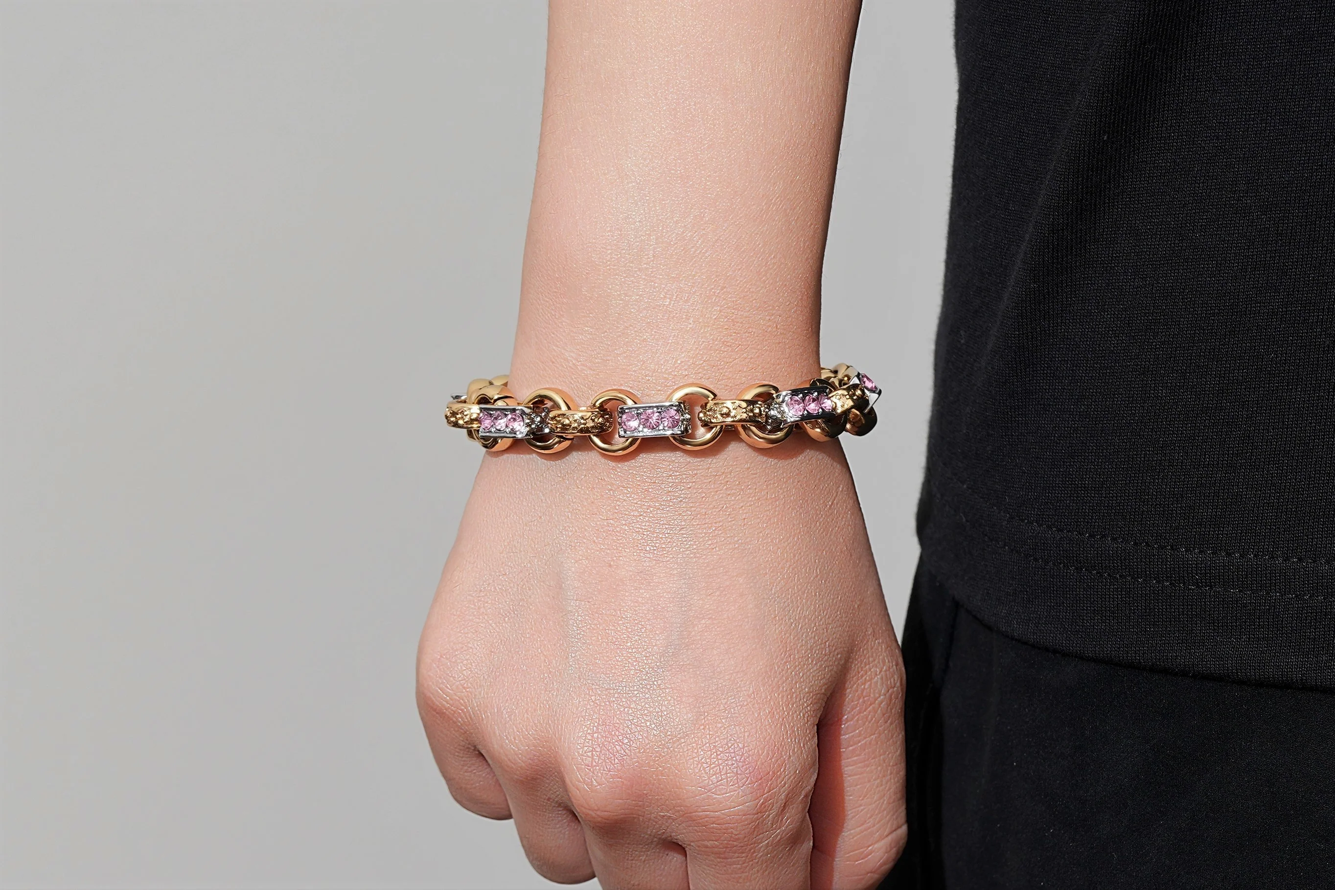 Two-Tone Gypsy Link Bracelet 10mm - Image 5
