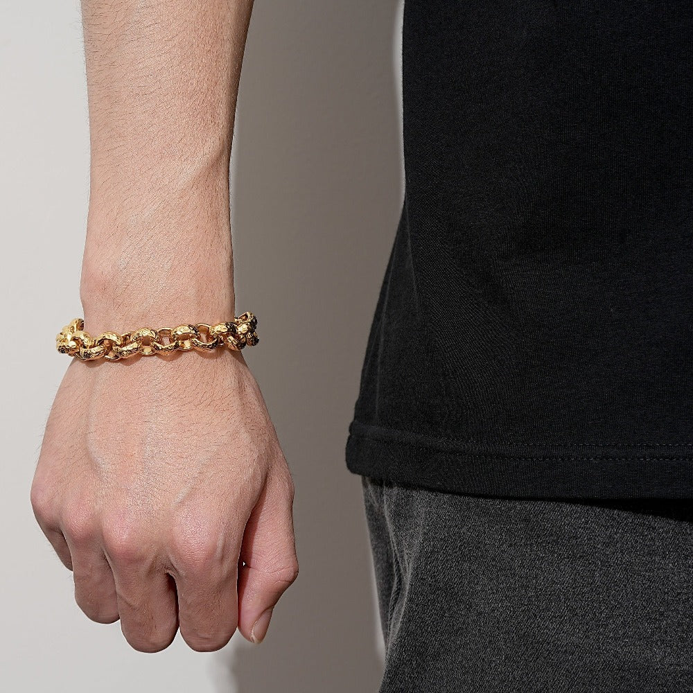 Gold Diamond-Cut Belcher Bracelet 12mm - Image 5