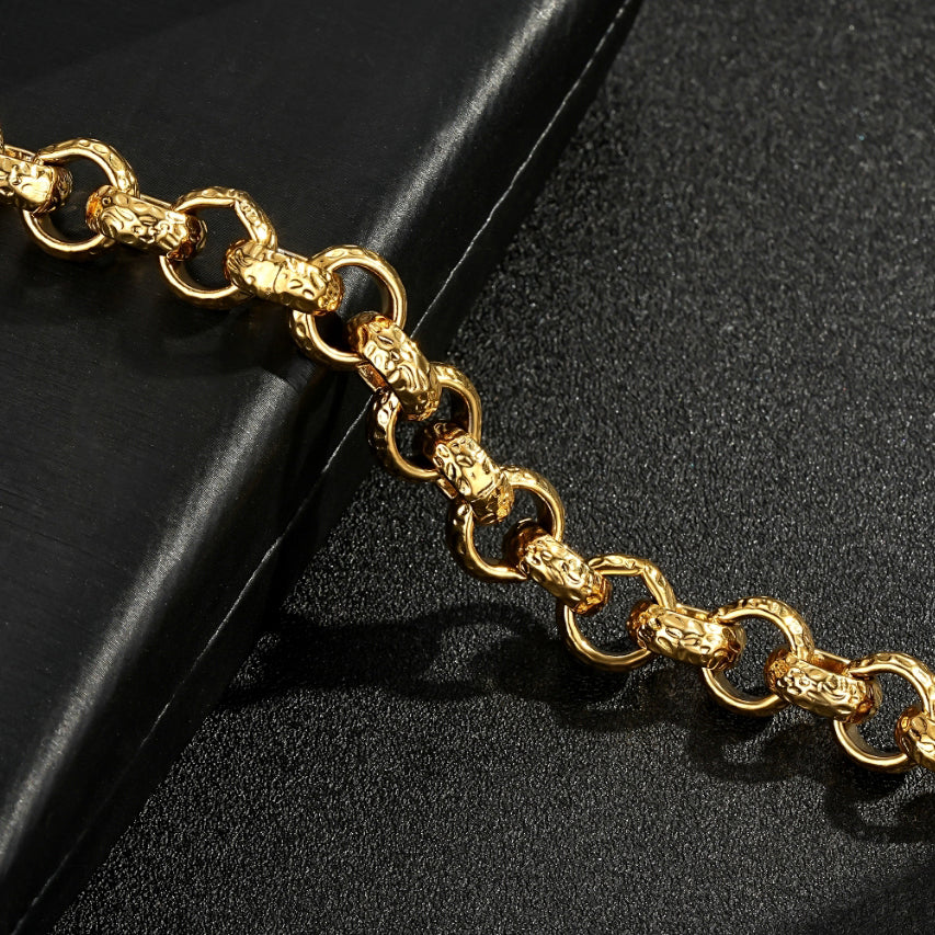 Gold Diamond-Cut Belcher Bracelet 12mm - Image 3
