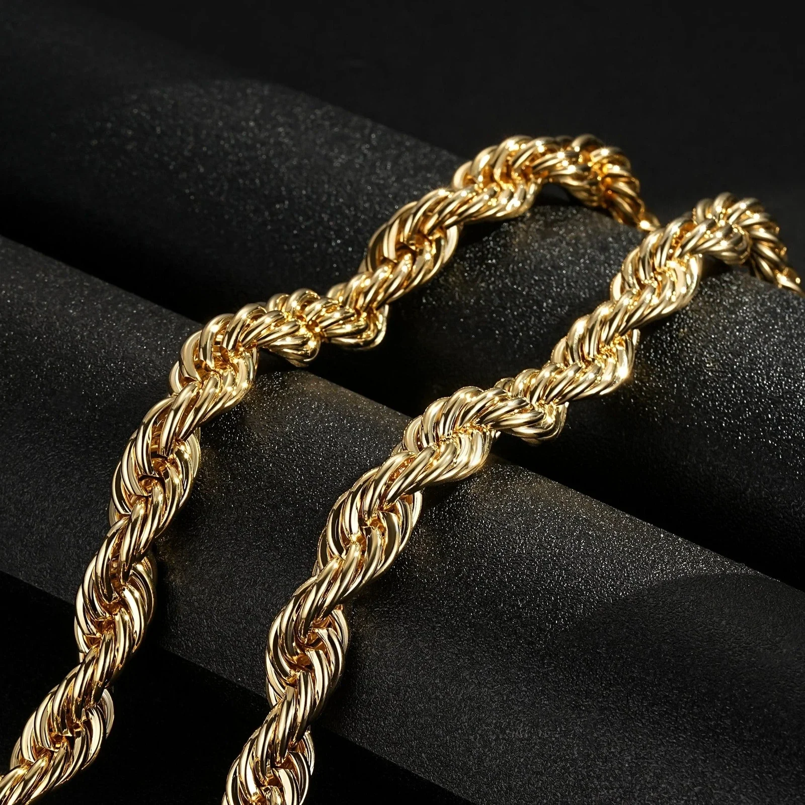 Gold Rope Chain Necklace 12mm 30inches - Image 3