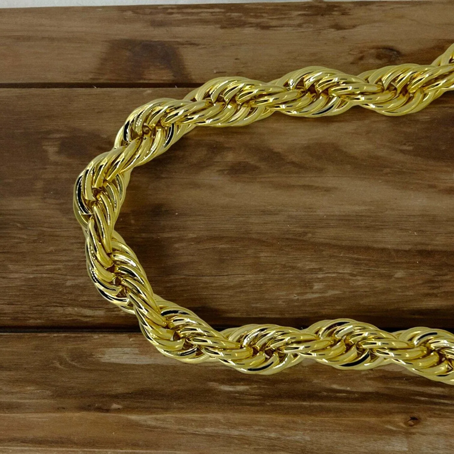 Gold Rope Chain Necklace 12mm 30inches - Image 4