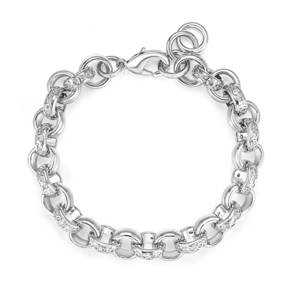 Silver Crystal Belcher Bracelet 12mm - Image 5