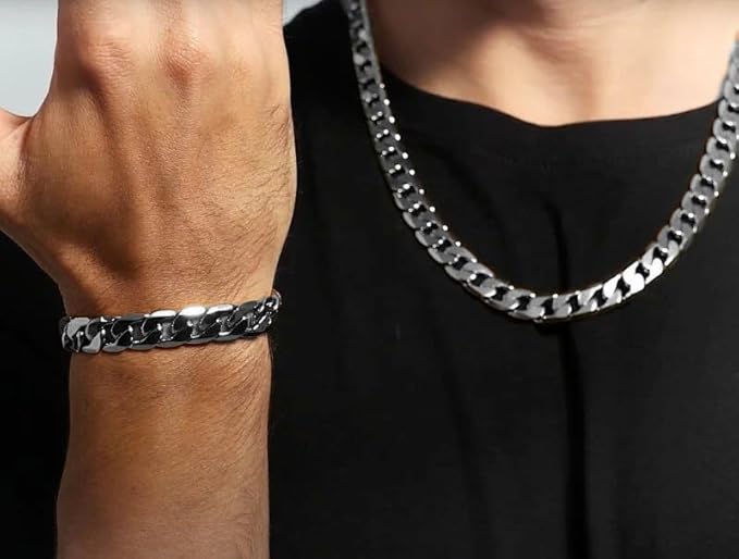 12mm Silver Filled Cuban Curb Chain Necklace 24 inches, 108 grams Unisex - Image 2