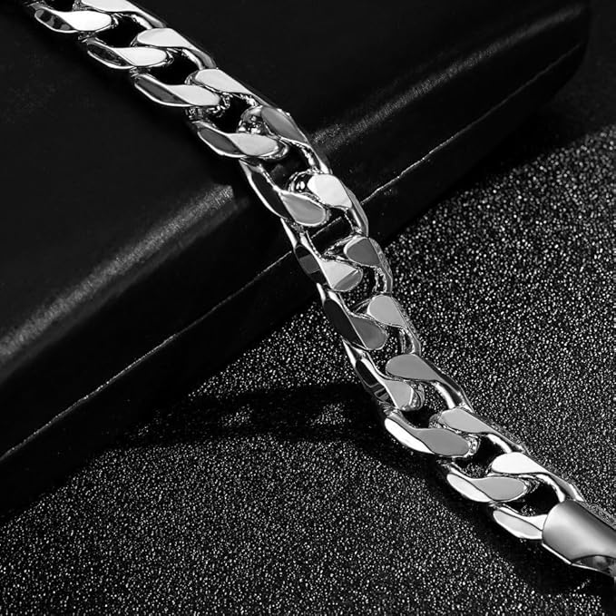 12mm Silver Filled Cuban Curb Chain Necklace 24 inches, 108 grams Unisex - Image 3