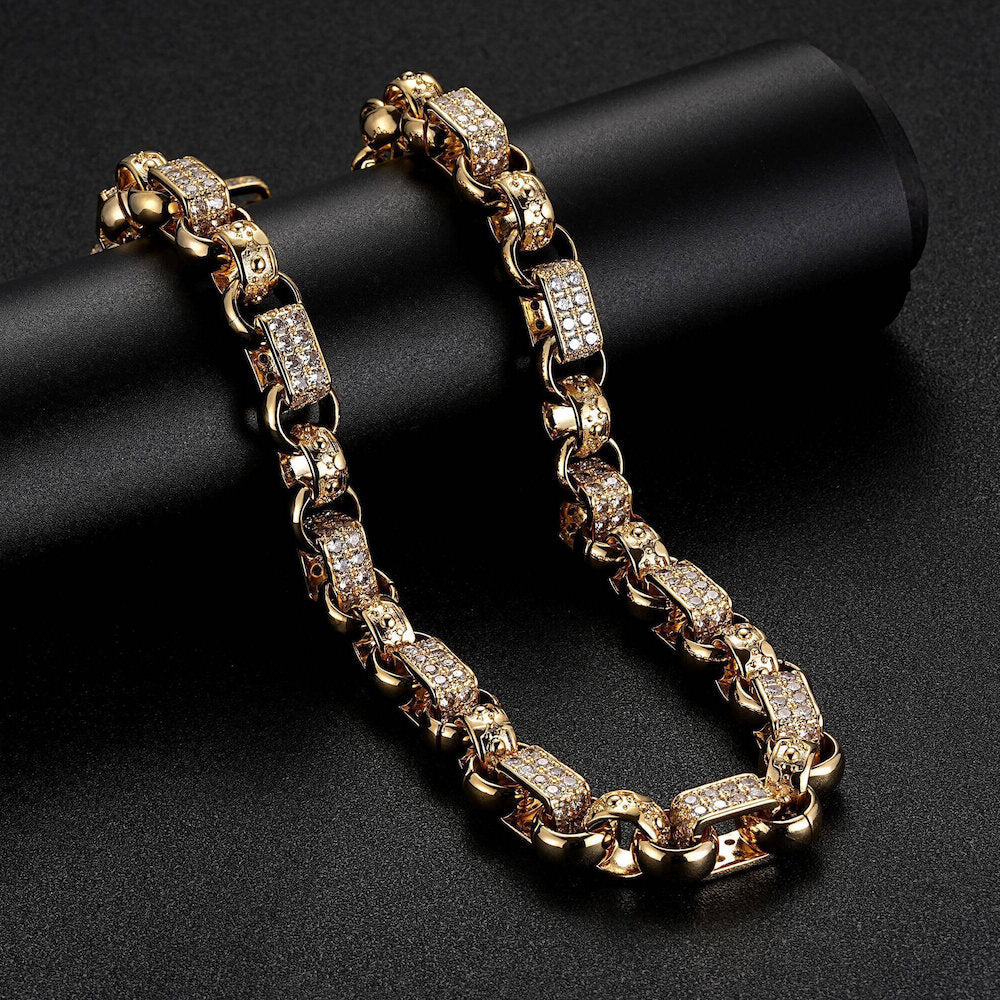 Gold Gypsy Link Belcher Chain 13mm