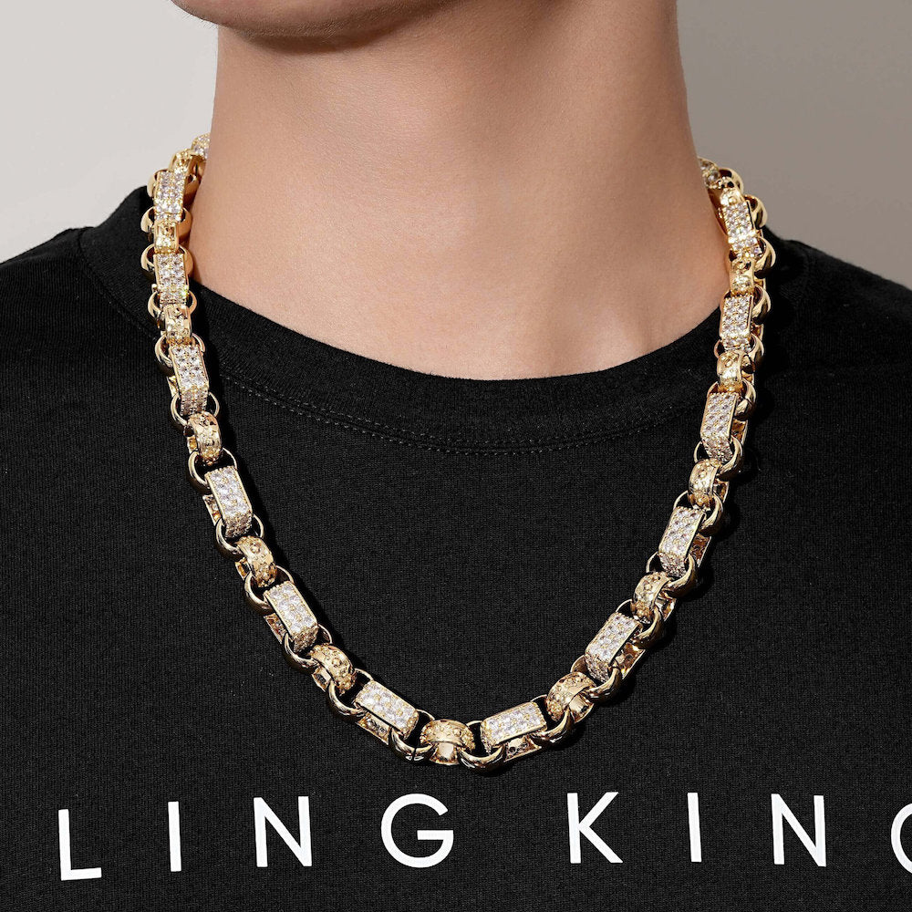 Gold Gypsy Link Belcher Chain 13mm - Image 3