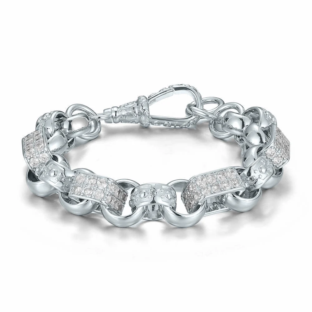 Silver Gypsy Belcher Bracelet 13mm - Image 4
