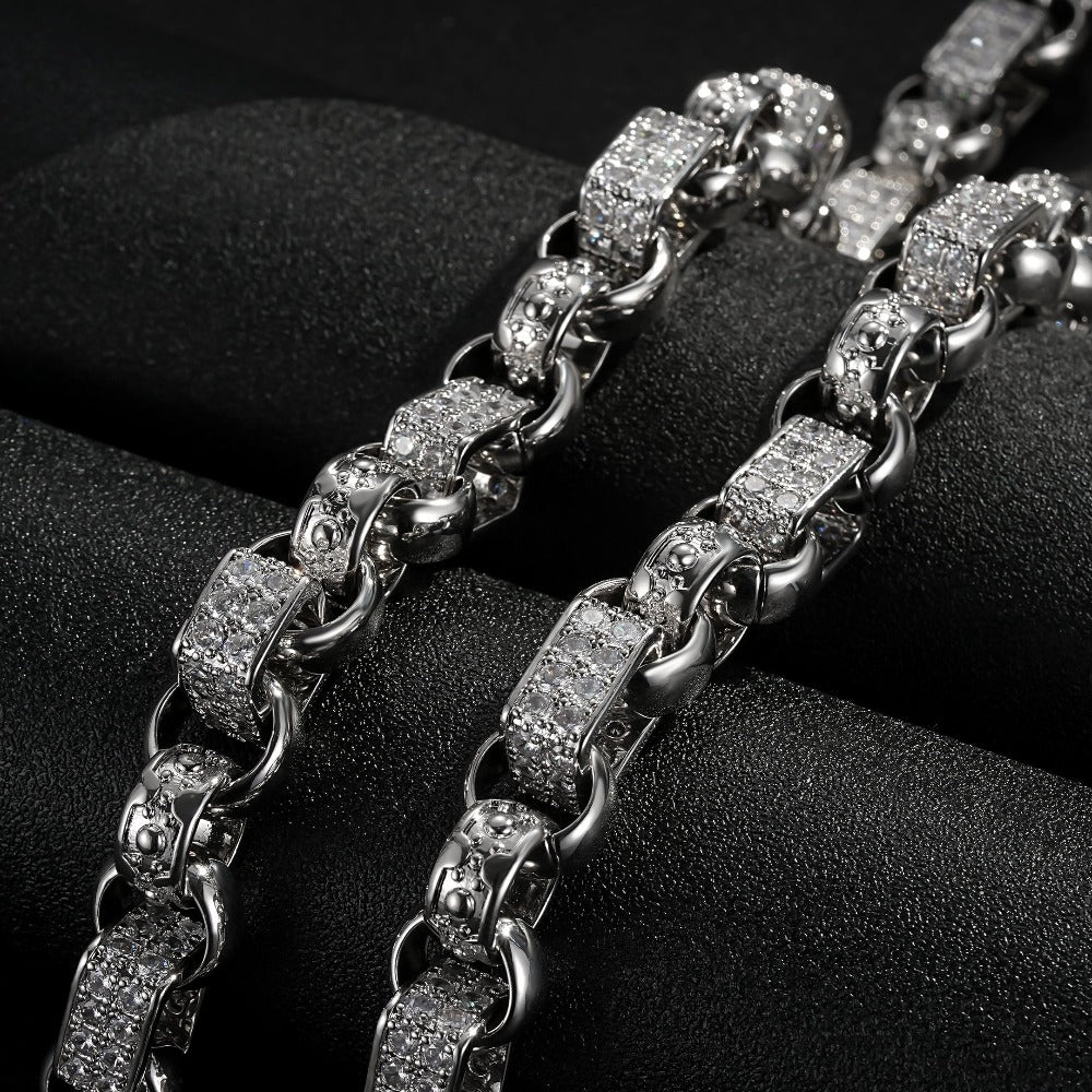 13mm Silver Gypsy Belcher Chain Albert Clasp 24 Inch - Image 2