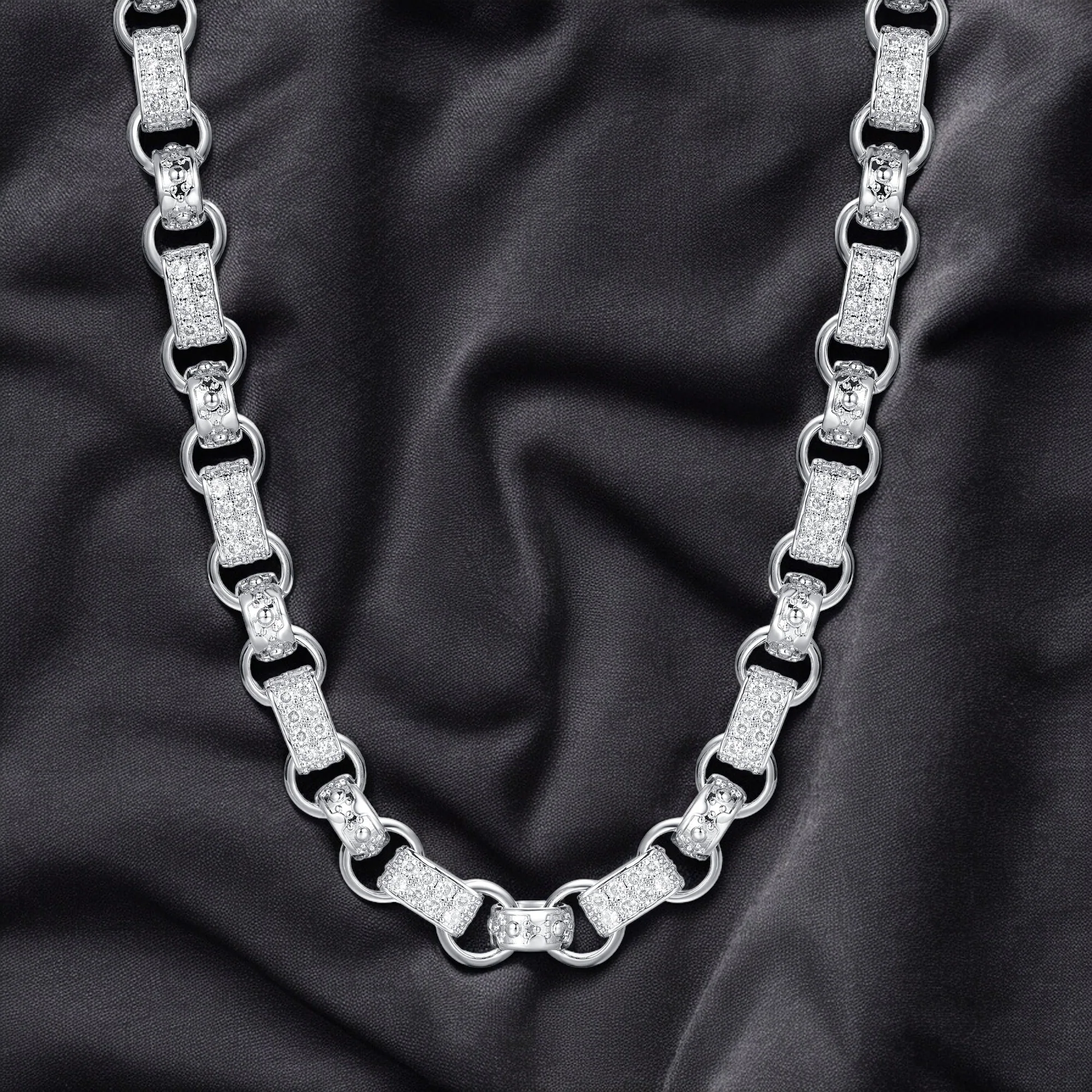 13mm Silver Gypsy Belcher Chain Albert Clasp 24 Inch - Image 5