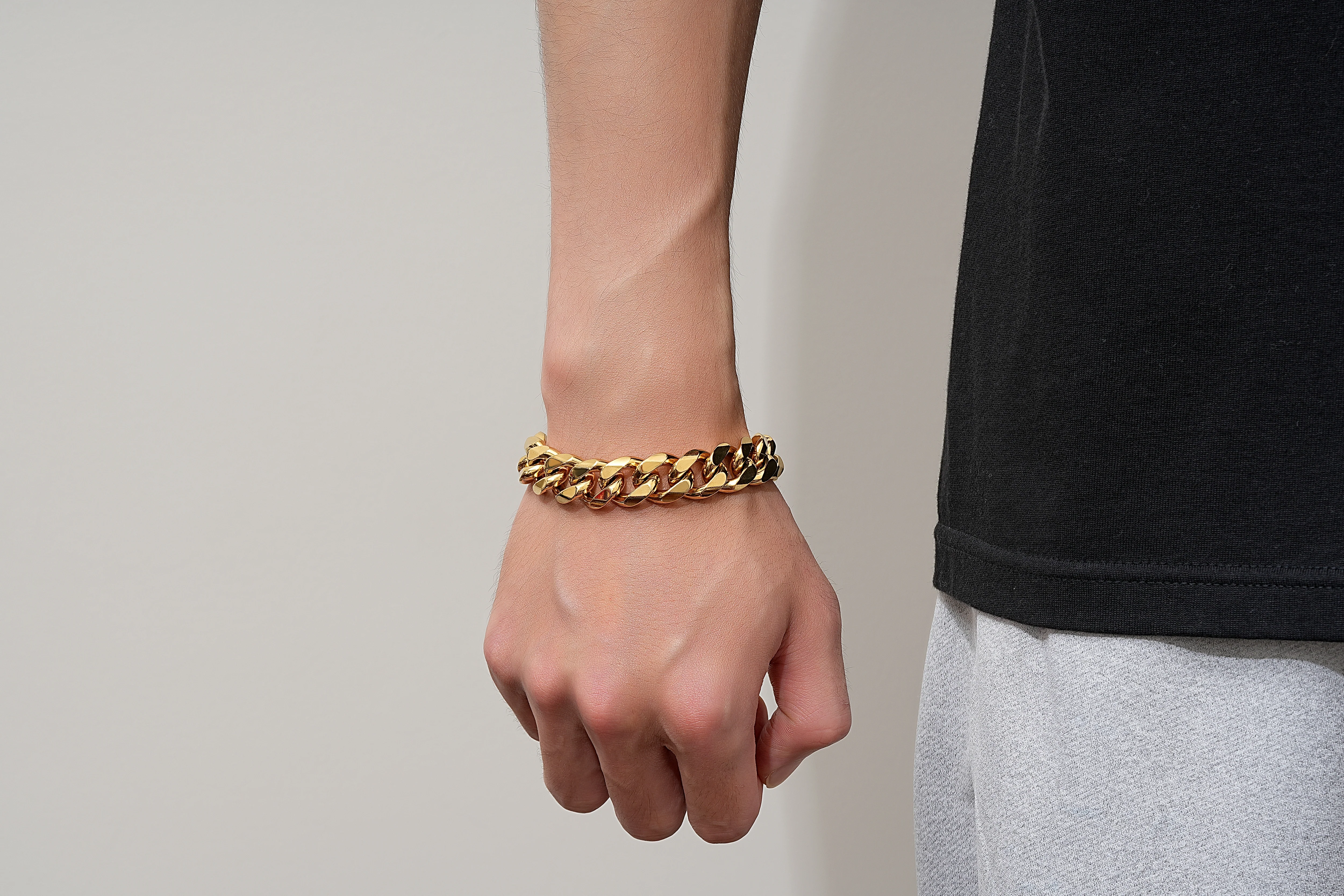 15mm Gold Cuban Link Bracelet 8 Inches, Heavy 65g - Image 3