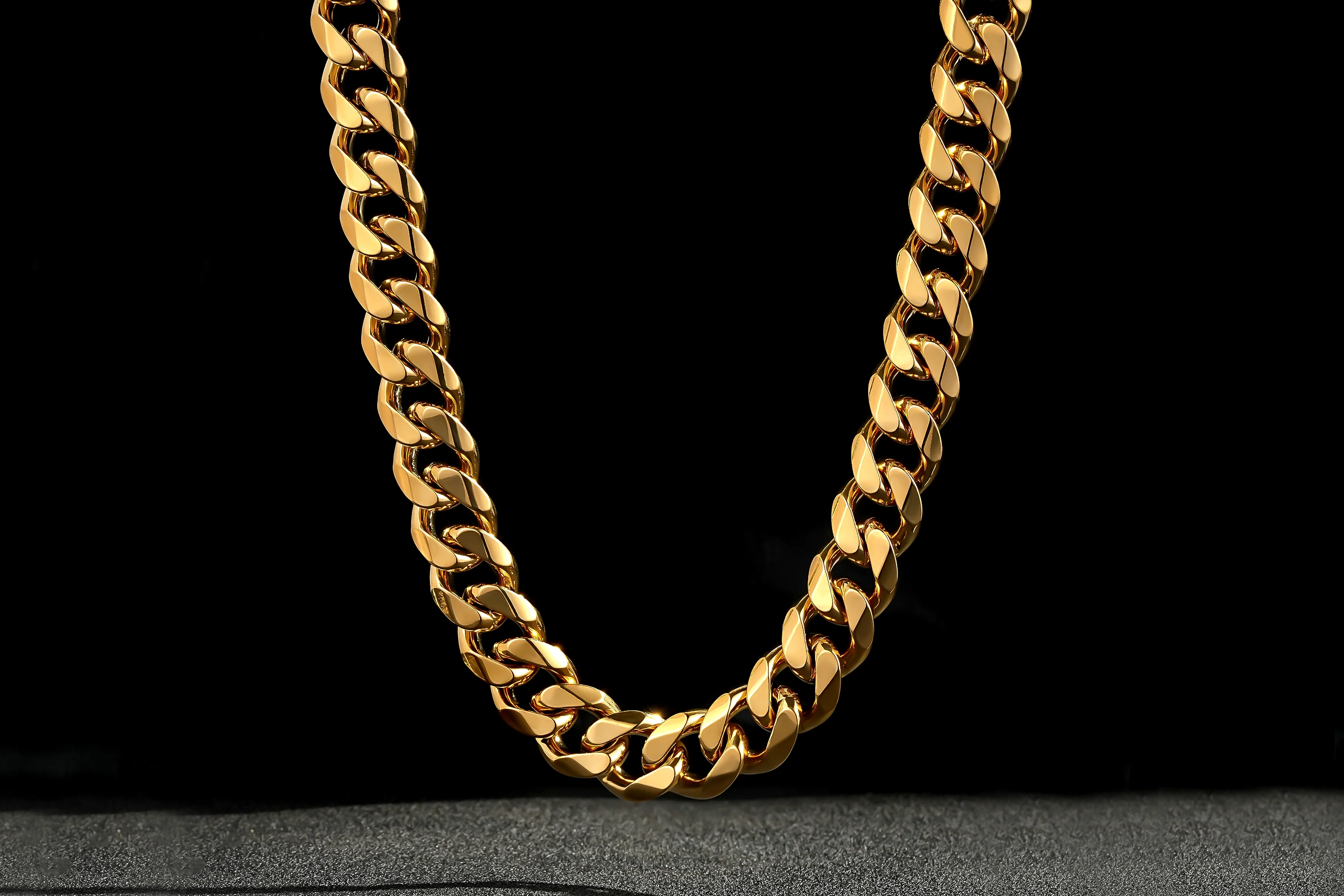 15mm Gold Cuban Link Chain 24 Inches, Heavyweight 206g