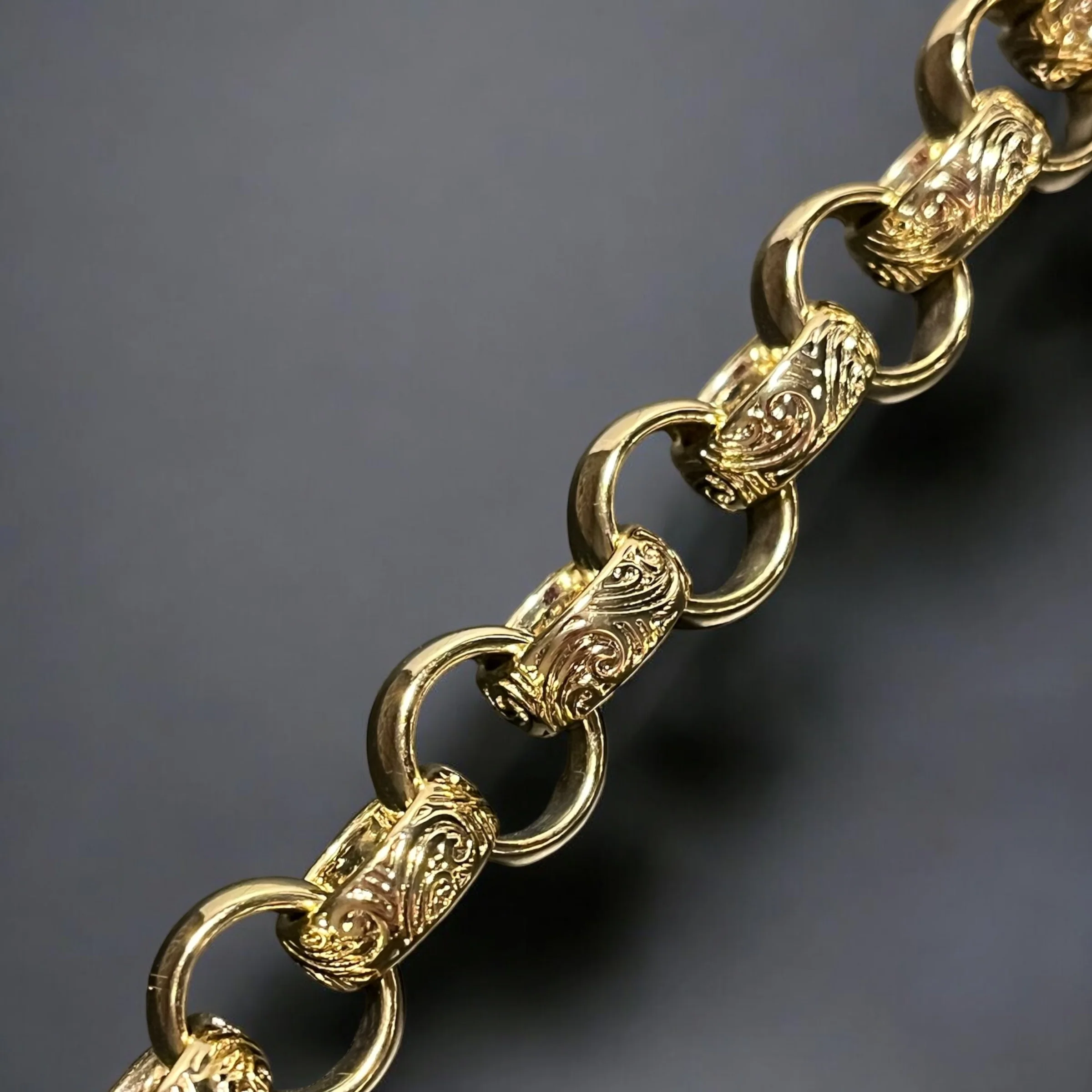8 inch Open Heart Belcher Bracelet With Crystals - Image 3
