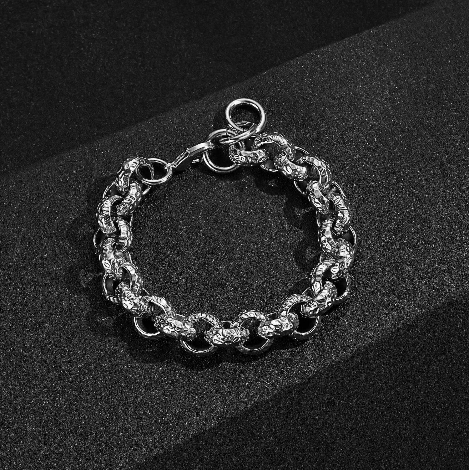 15mm Silver Pattern Leopard Print Belcher Bracelet 8.5 Inch (New) - Image 2