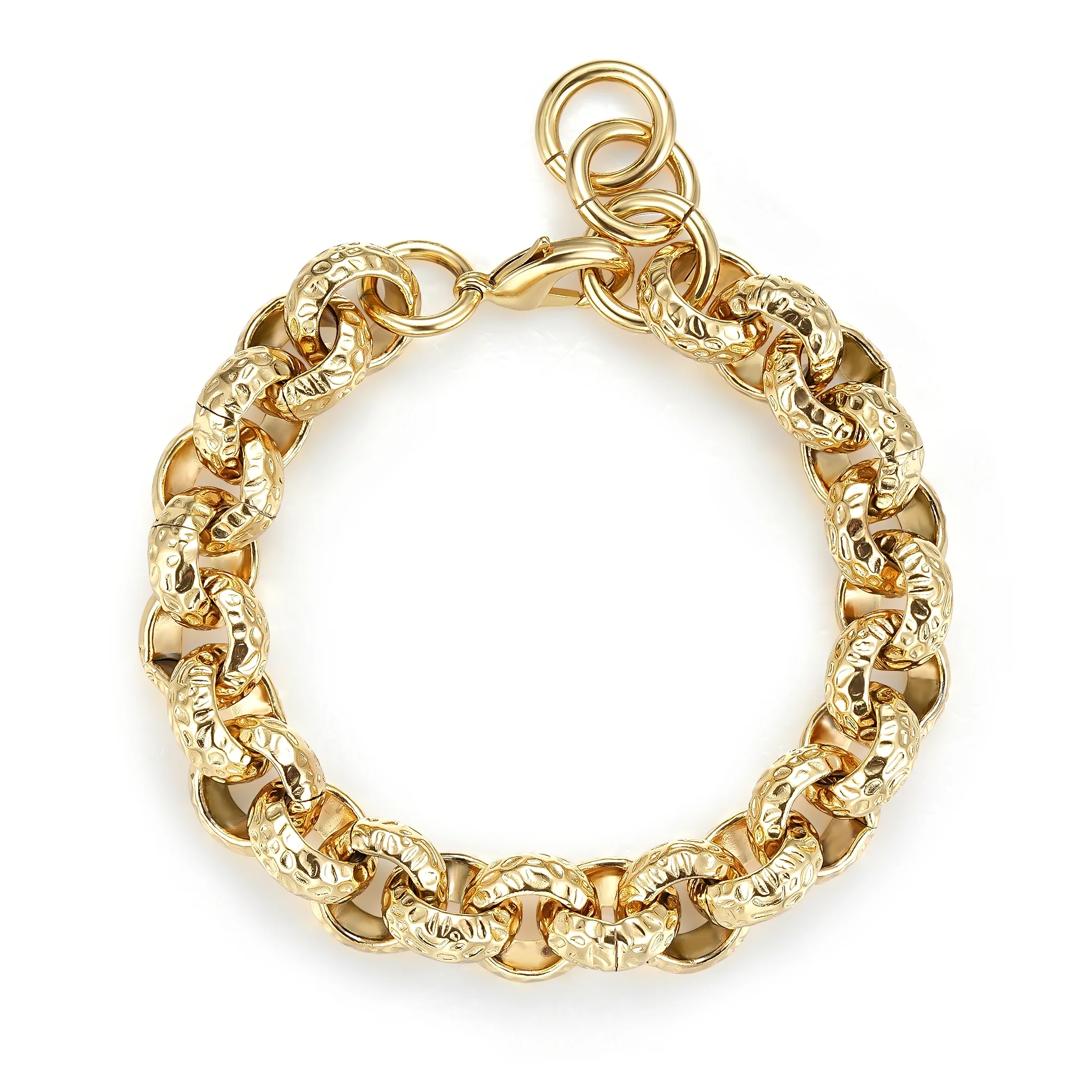 Gold Leopard-Print Belcher Bracelet 15mm - Image 4