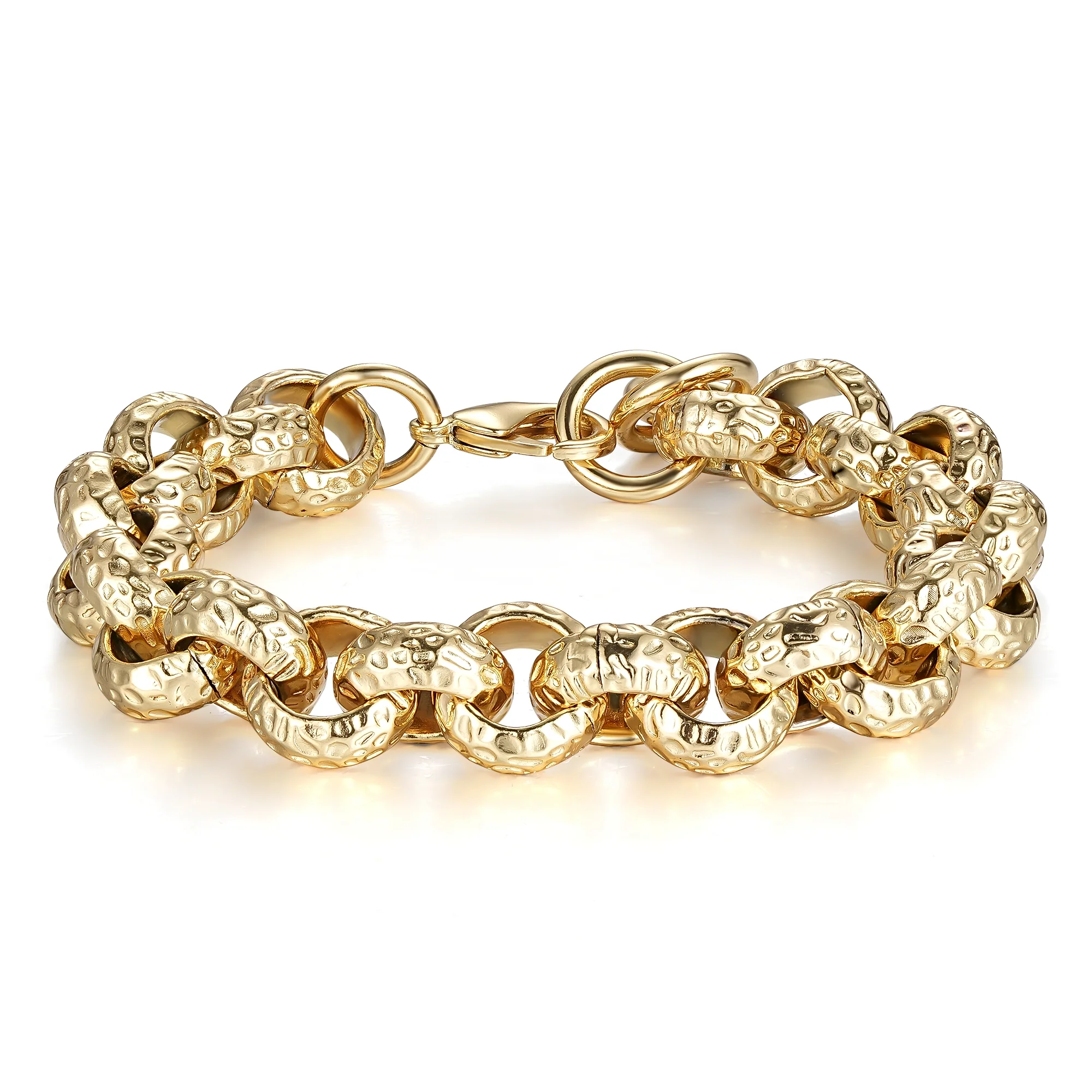 Gold Leopard-Print Belcher Bracelet 15mm - Image 5
