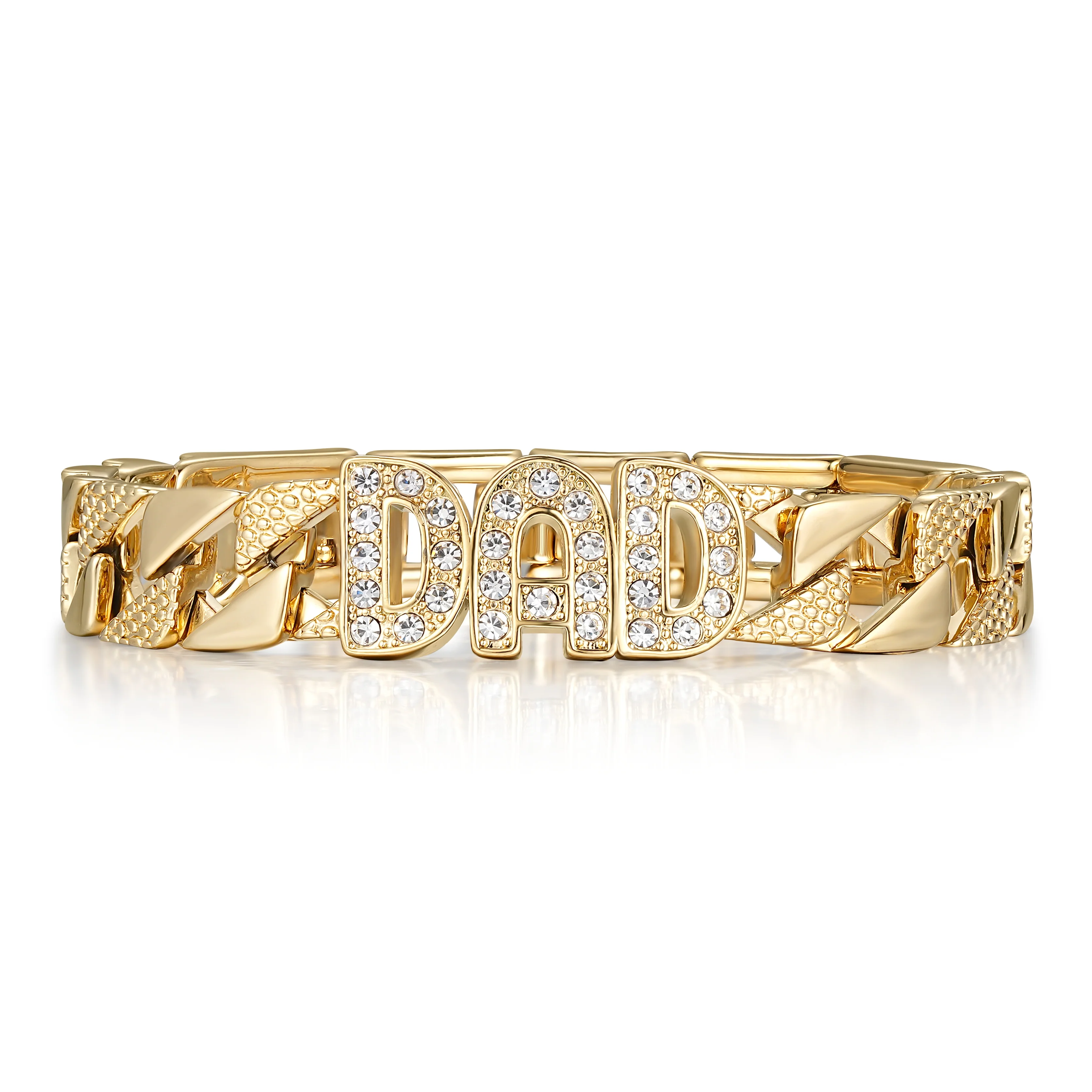 Gold Dad Curb Chaps Bracelet 18mm - Image 4