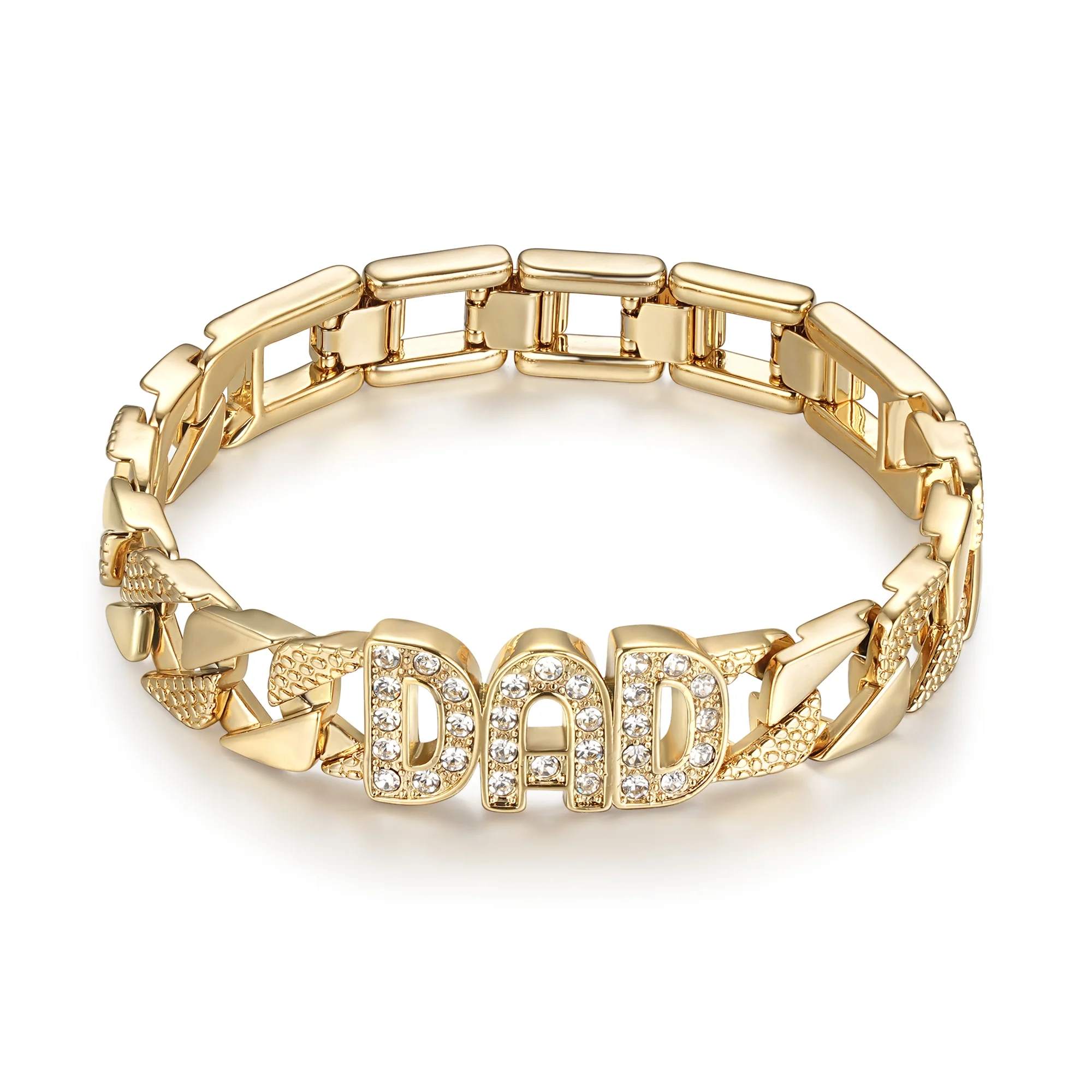 Gold Dad Curb Chaps Bracelet 18mm - Image 5
