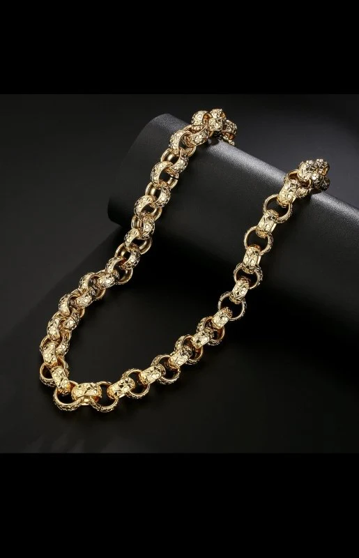 20mm Gold XXL Ornate Belcher Chain 28 inch - Image 3