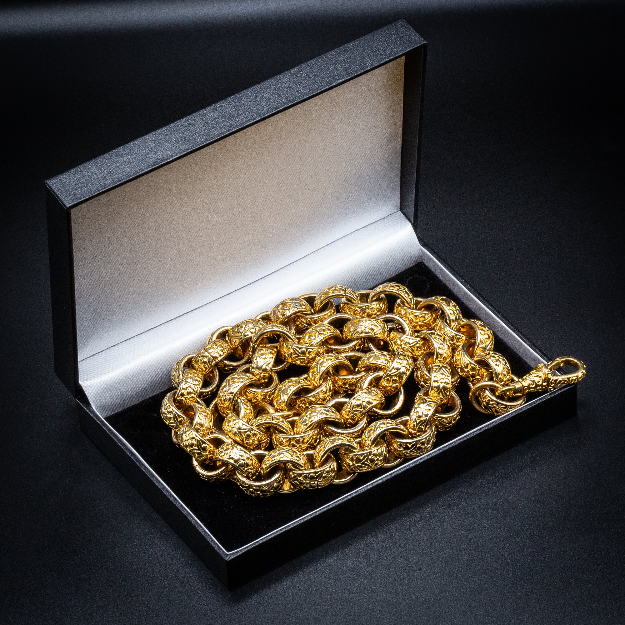 20mm Gold XXL Ornate Belcher Chain 28 inch - Image 5