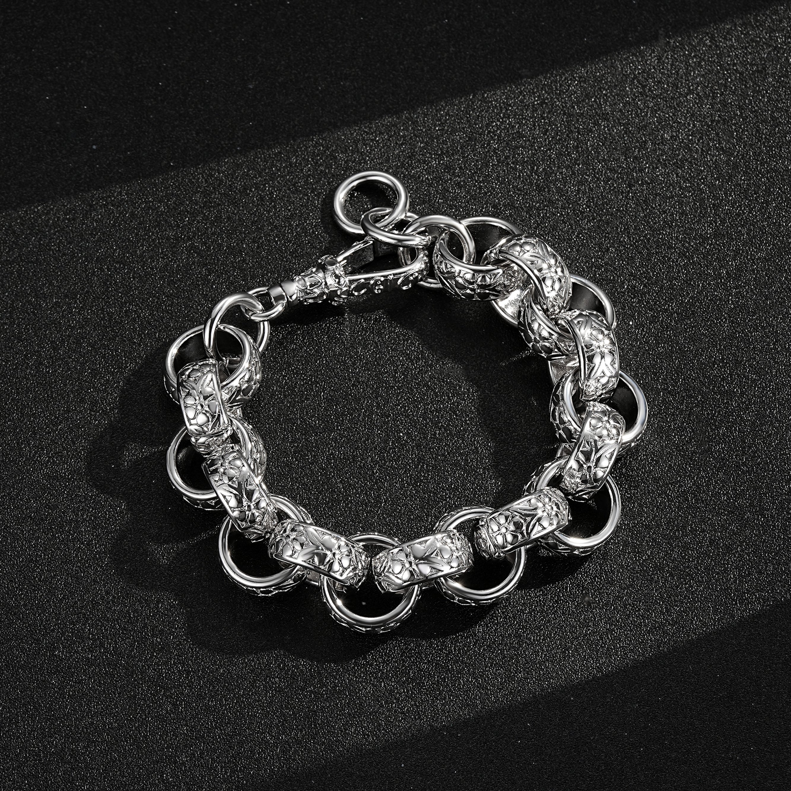 Silver Ornate Belcher Bracelet 20mm