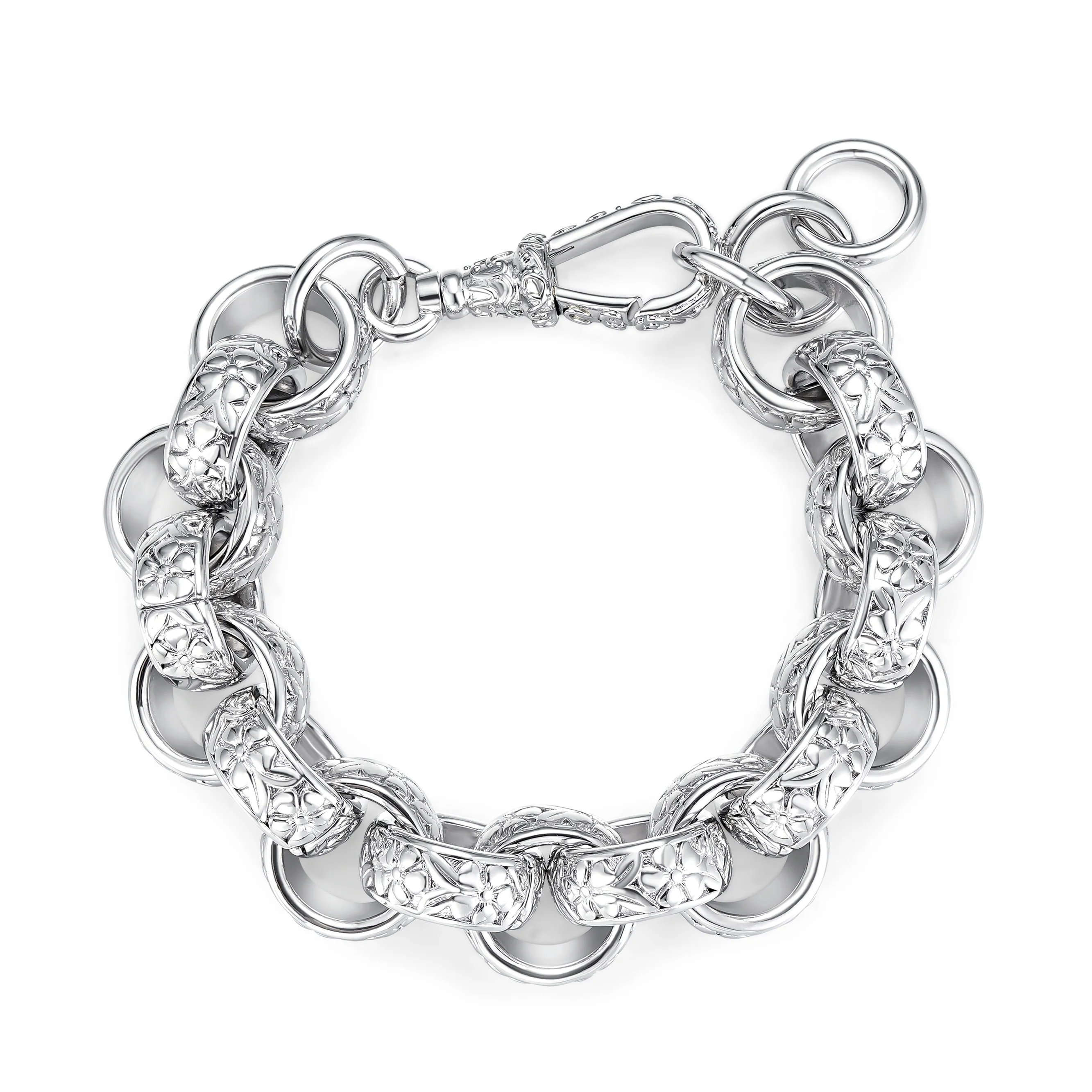 Silver Ornate Belcher Bracelet 20mm - Image 3