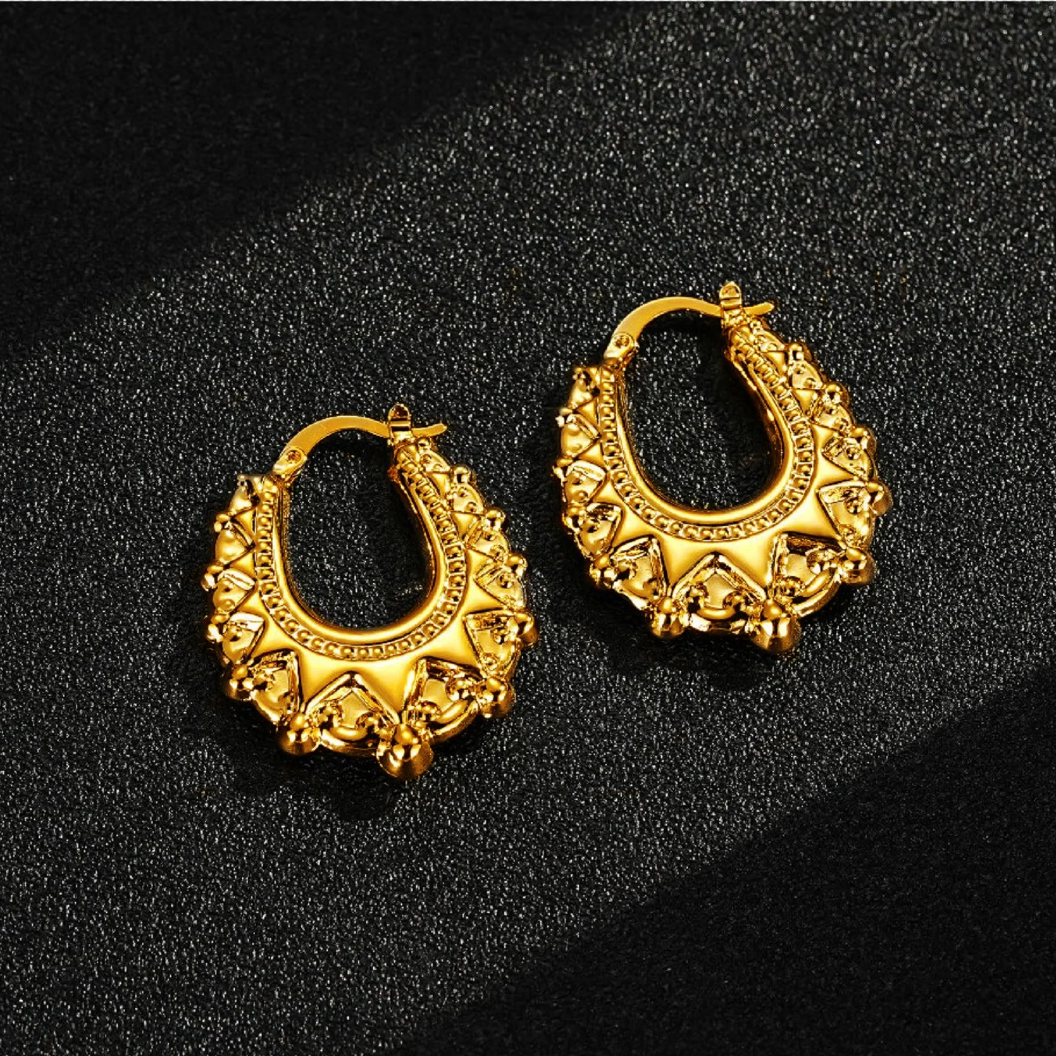 Gold Gypsy Creole Hoop Earrings 25mm