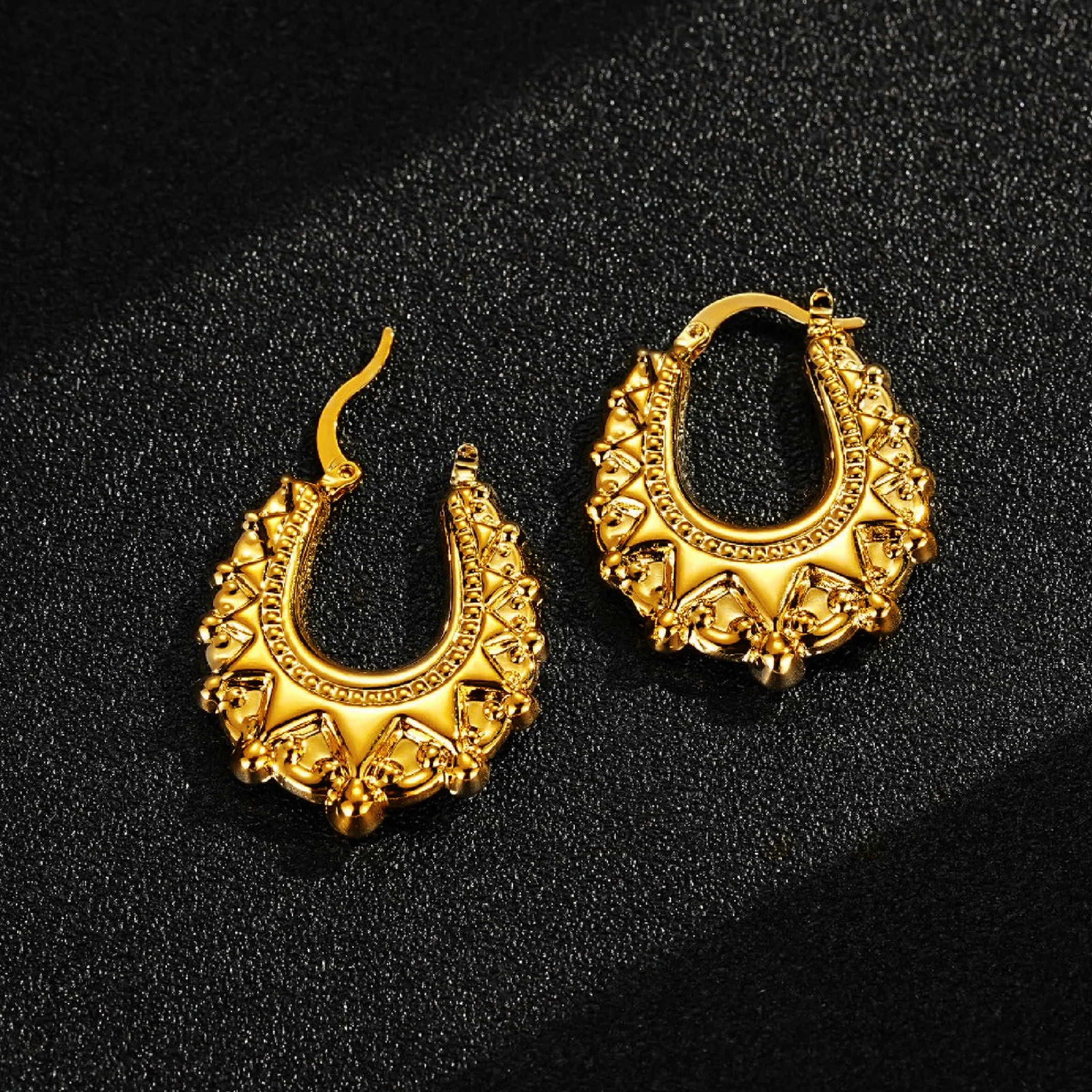 Gold Gypsy Creole Hoop Earrings 25mm - Image 2