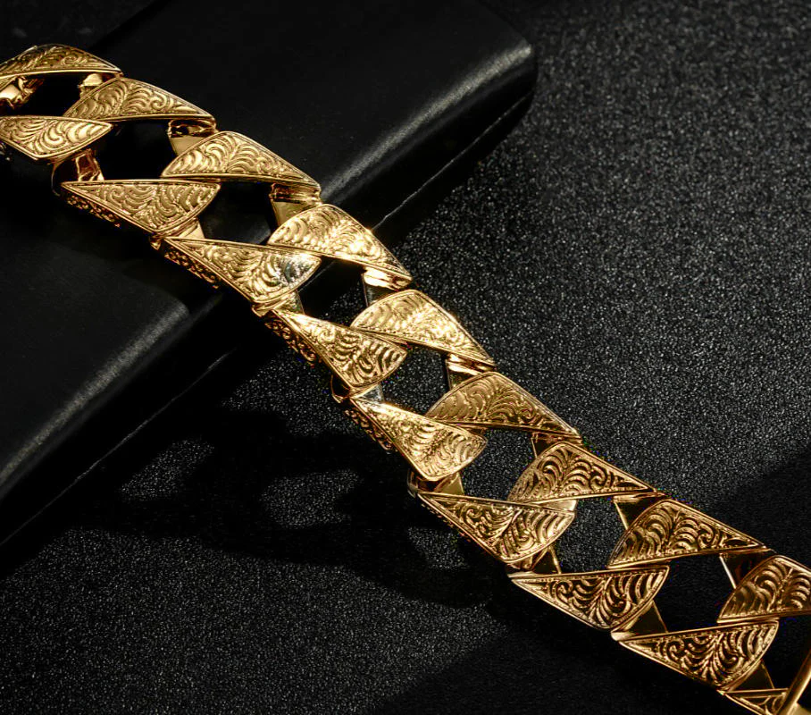 Gold Ornate Chaps Bracelet 26mm - Image 3