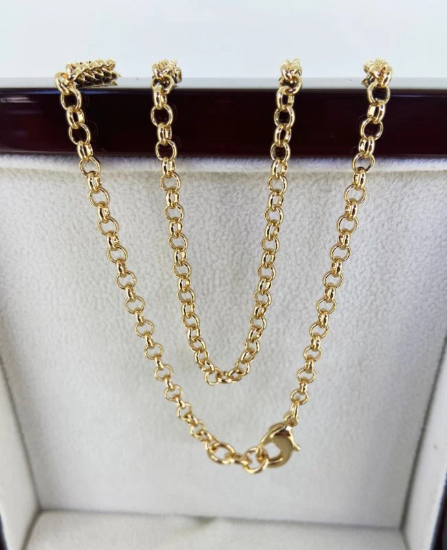 3mm Gold Belcher Chain Necklace - Image 3