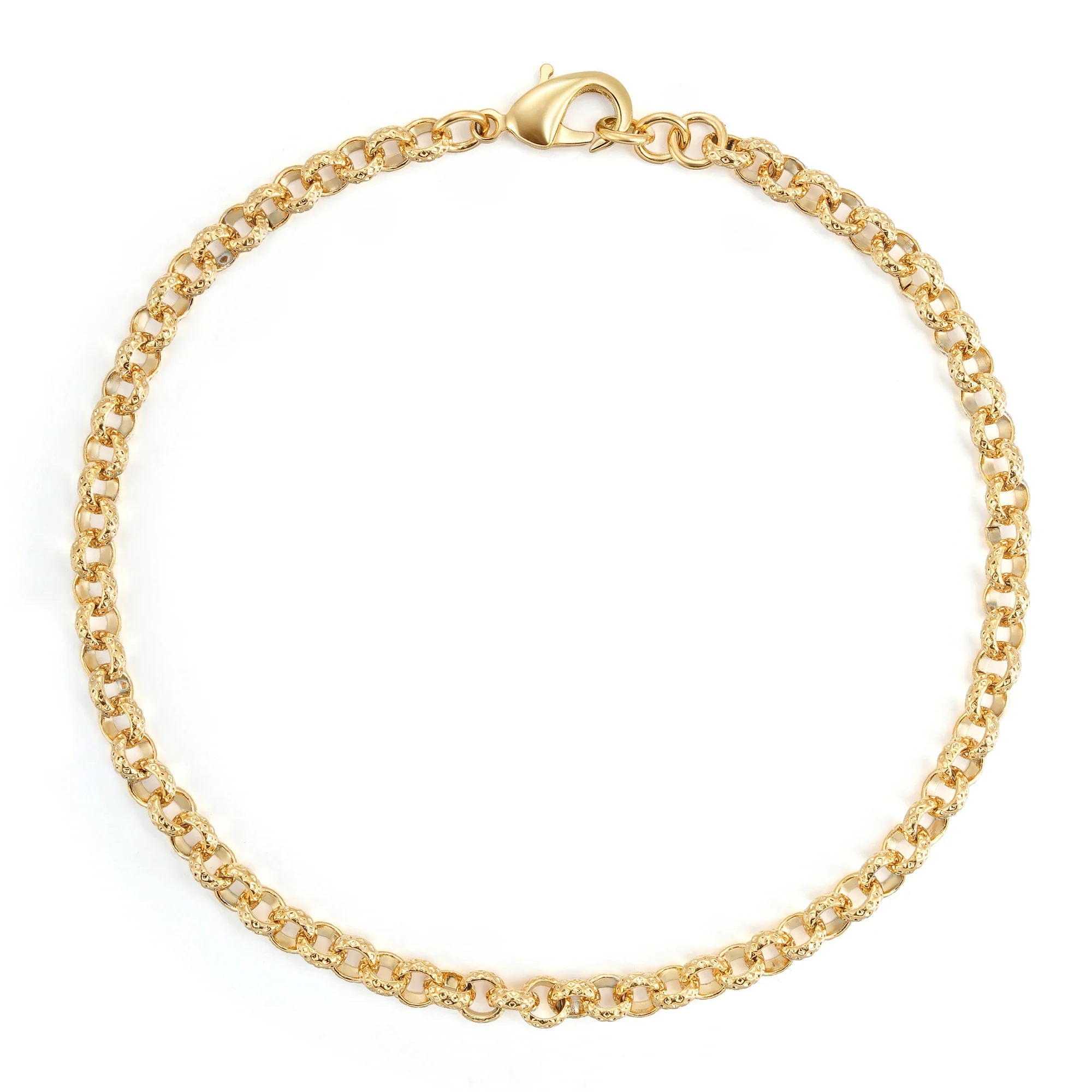 Gold Diamond-Cut Patterned Belcher Bracelet 4mm - Image 3