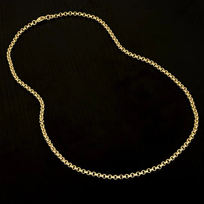 Gold Diamond-Cut Patterned Belcher Chain 4mm - Image 2