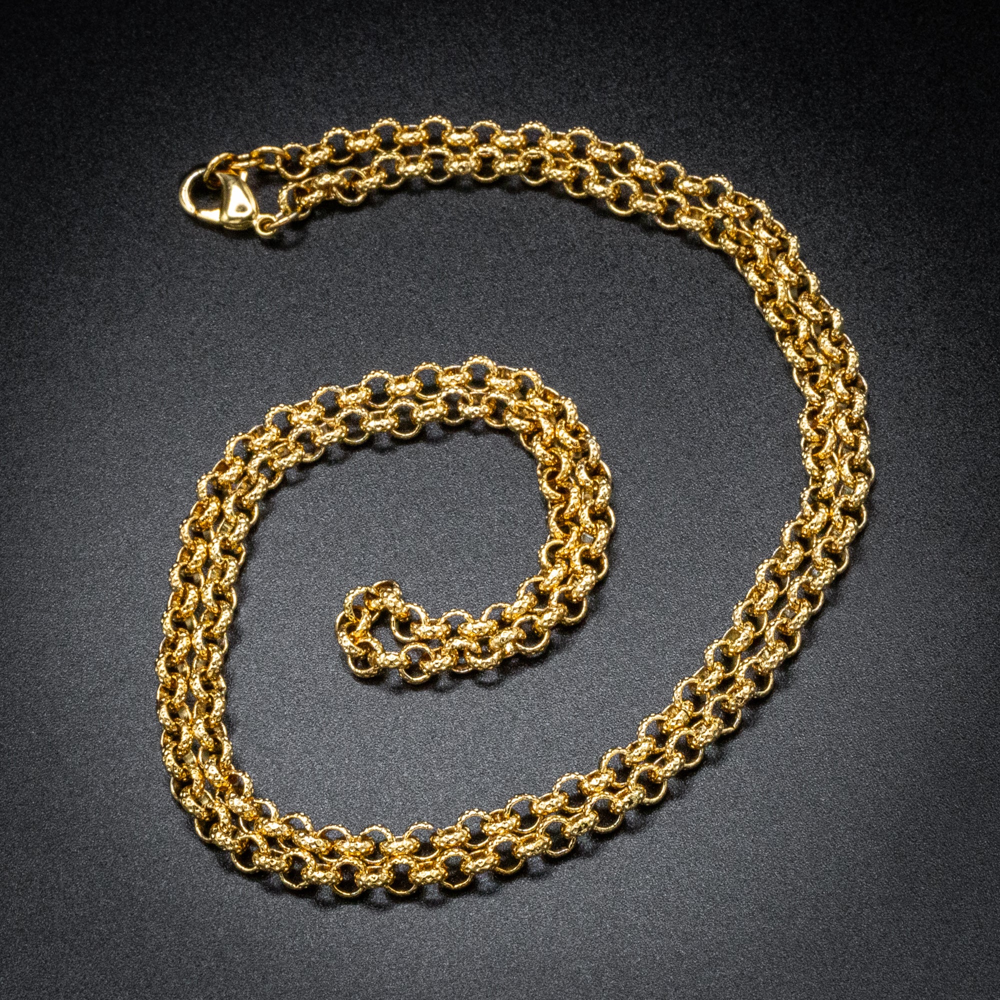 Gold Diamond-Cut Patterned Belcher Chain 4mm