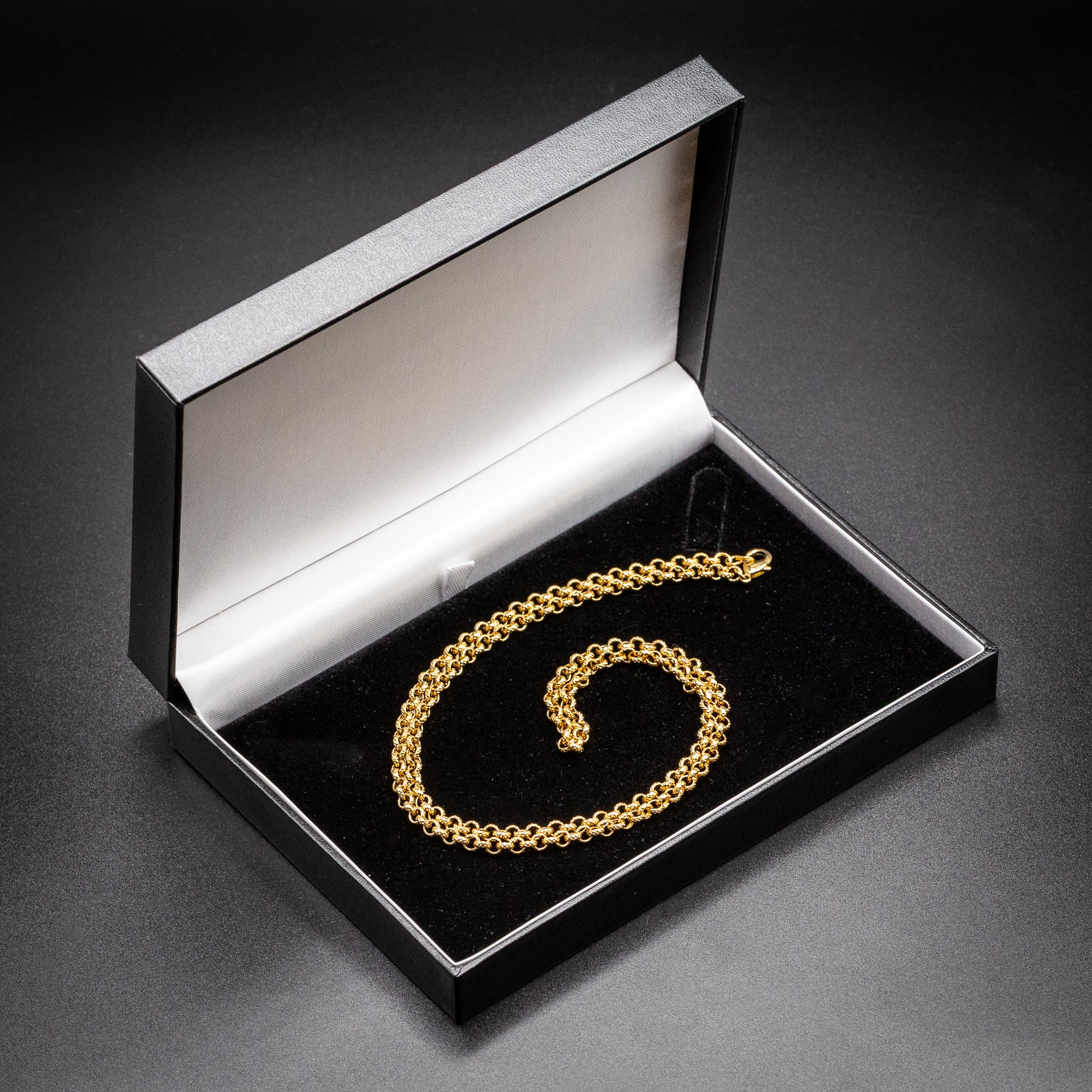 Gold Diamond-Cut Patterned Belcher Chain 4mm - Image 3
