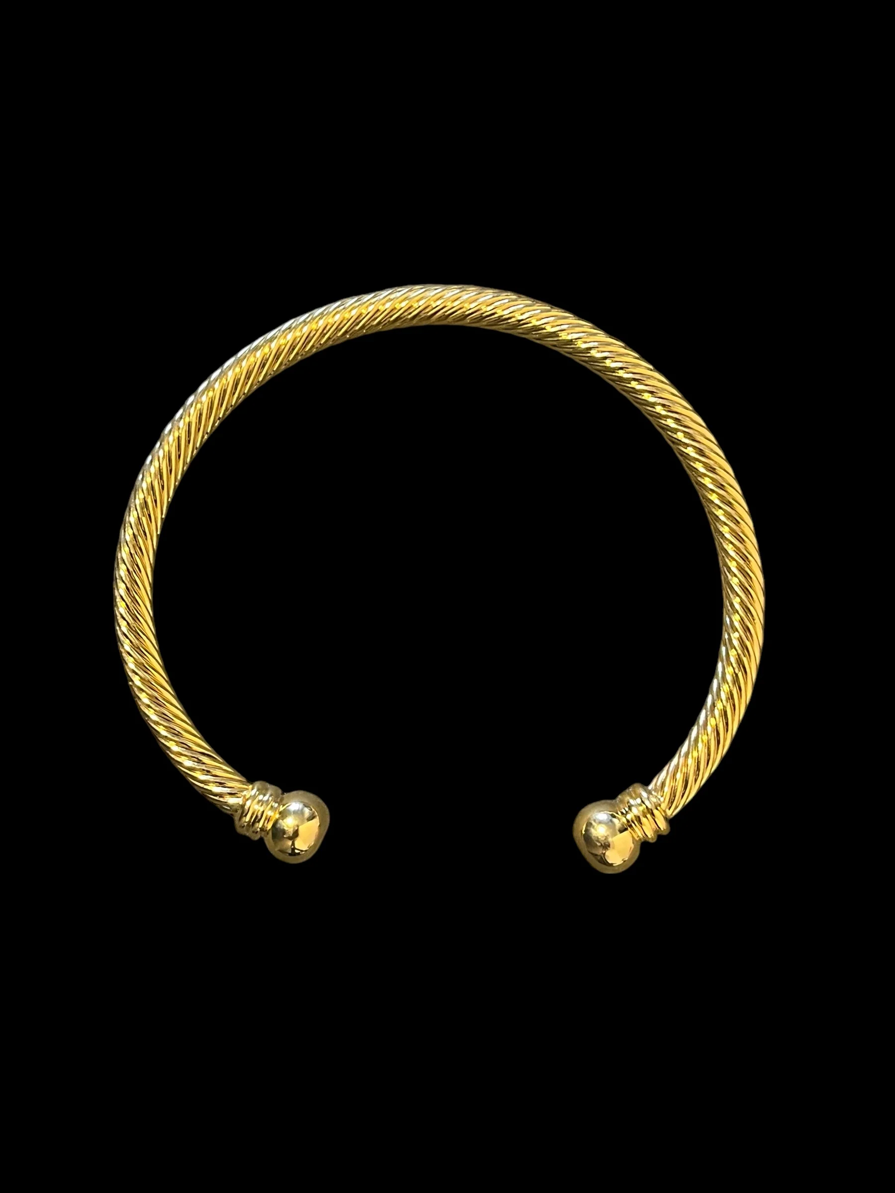 Gold Torque Bangle Bracelet Adjustable - Image 2