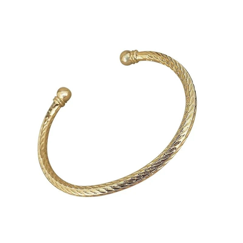 Gold Torque Bangle Bracelet Adjustable - Image 3