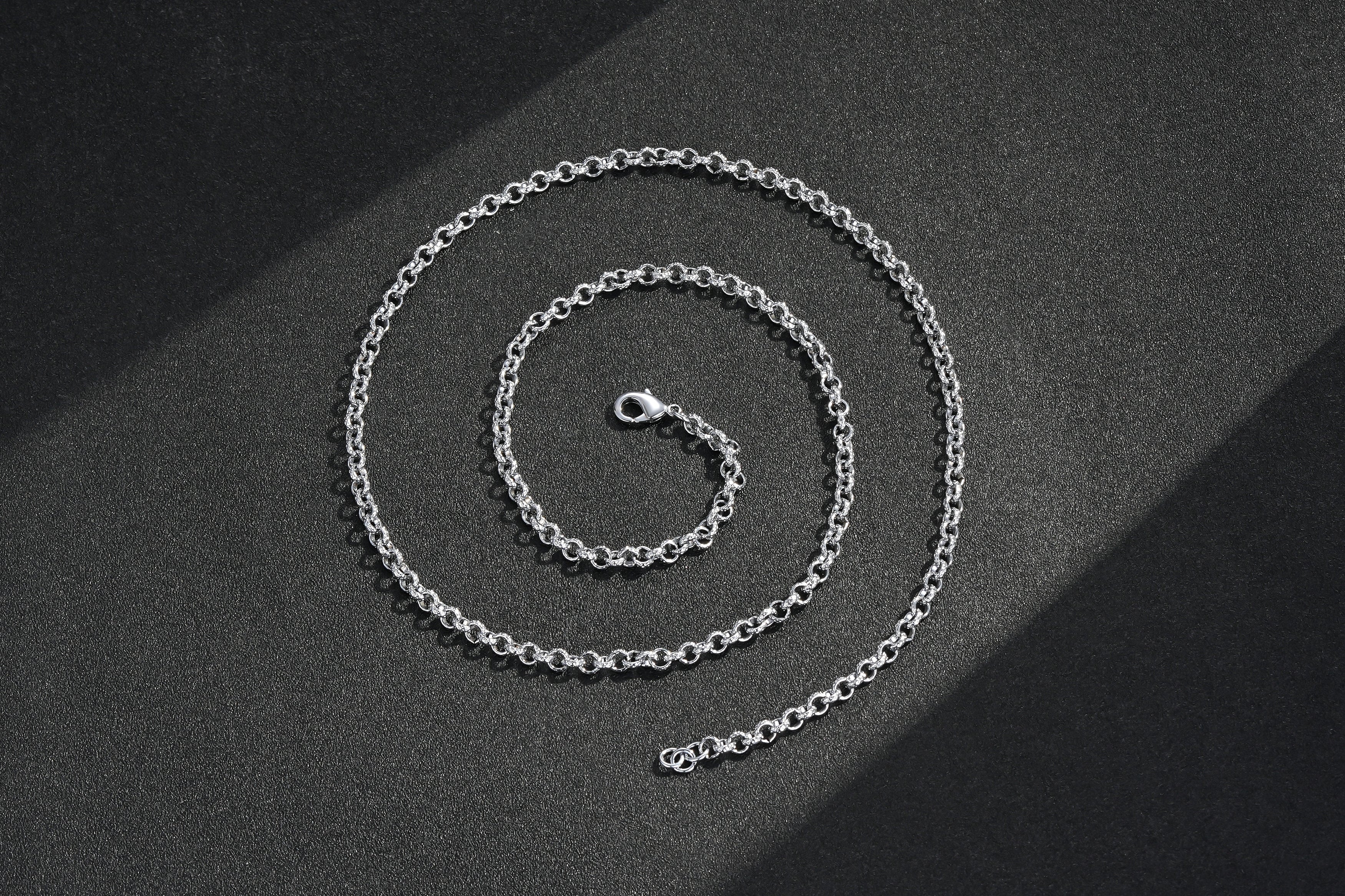 Silver Diamond-Cut Patterned Belcher Chain 4mm - Image 2