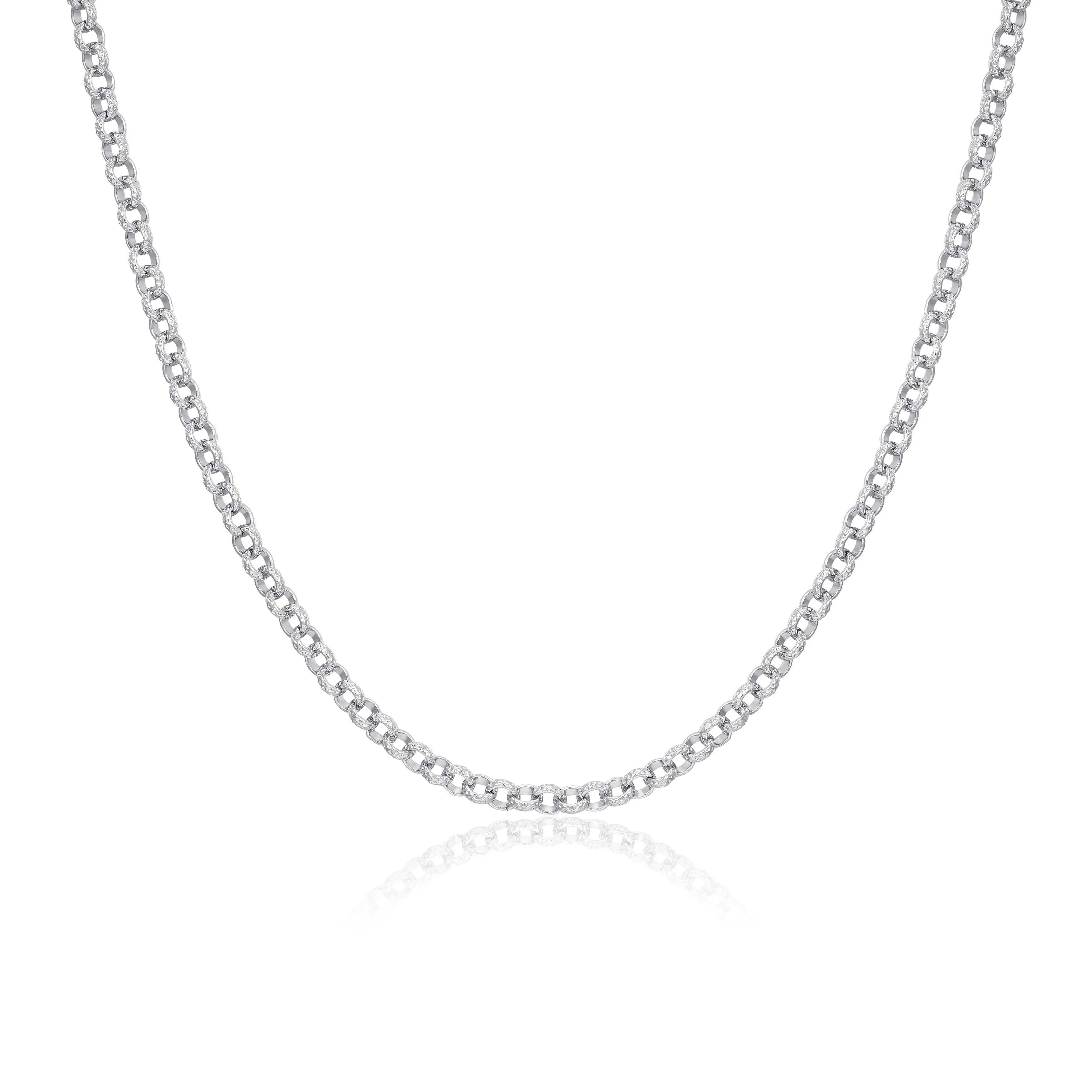Silver Diamond-Cut Patterned Belcher Chain 4mm - Image 3