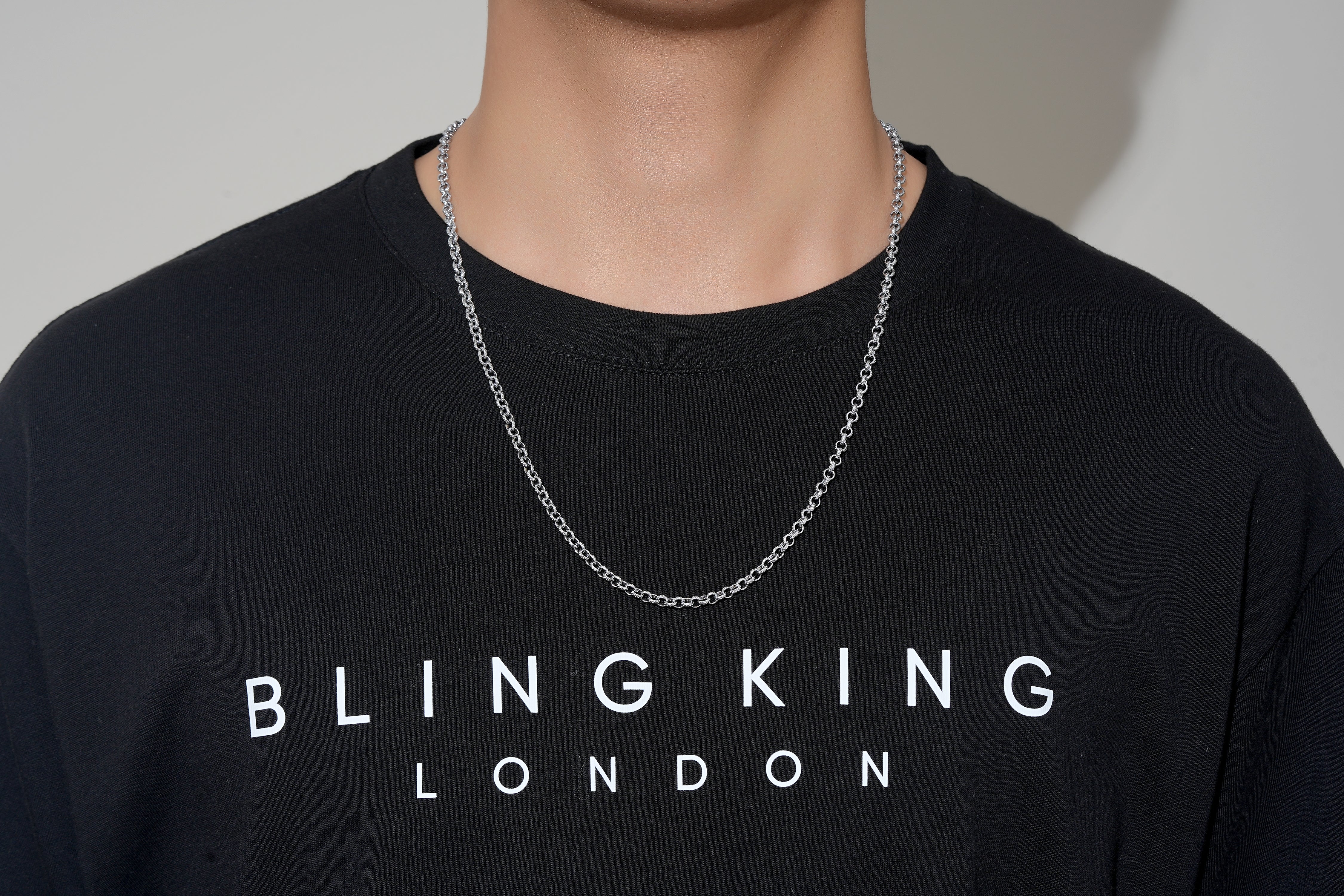Silver Diamond-Cut Patterned Belcher Chain 4mm - Image 4