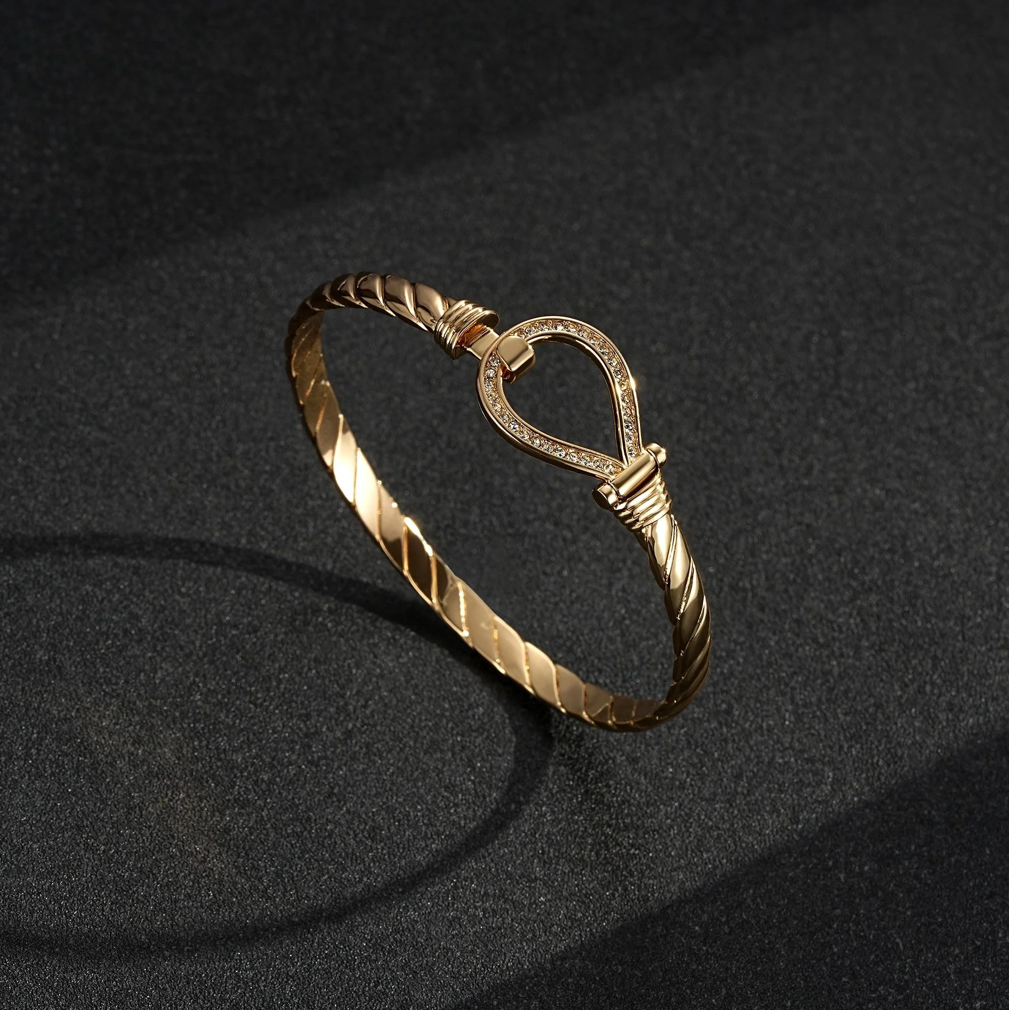 Gold Crystal Bangle 6mm