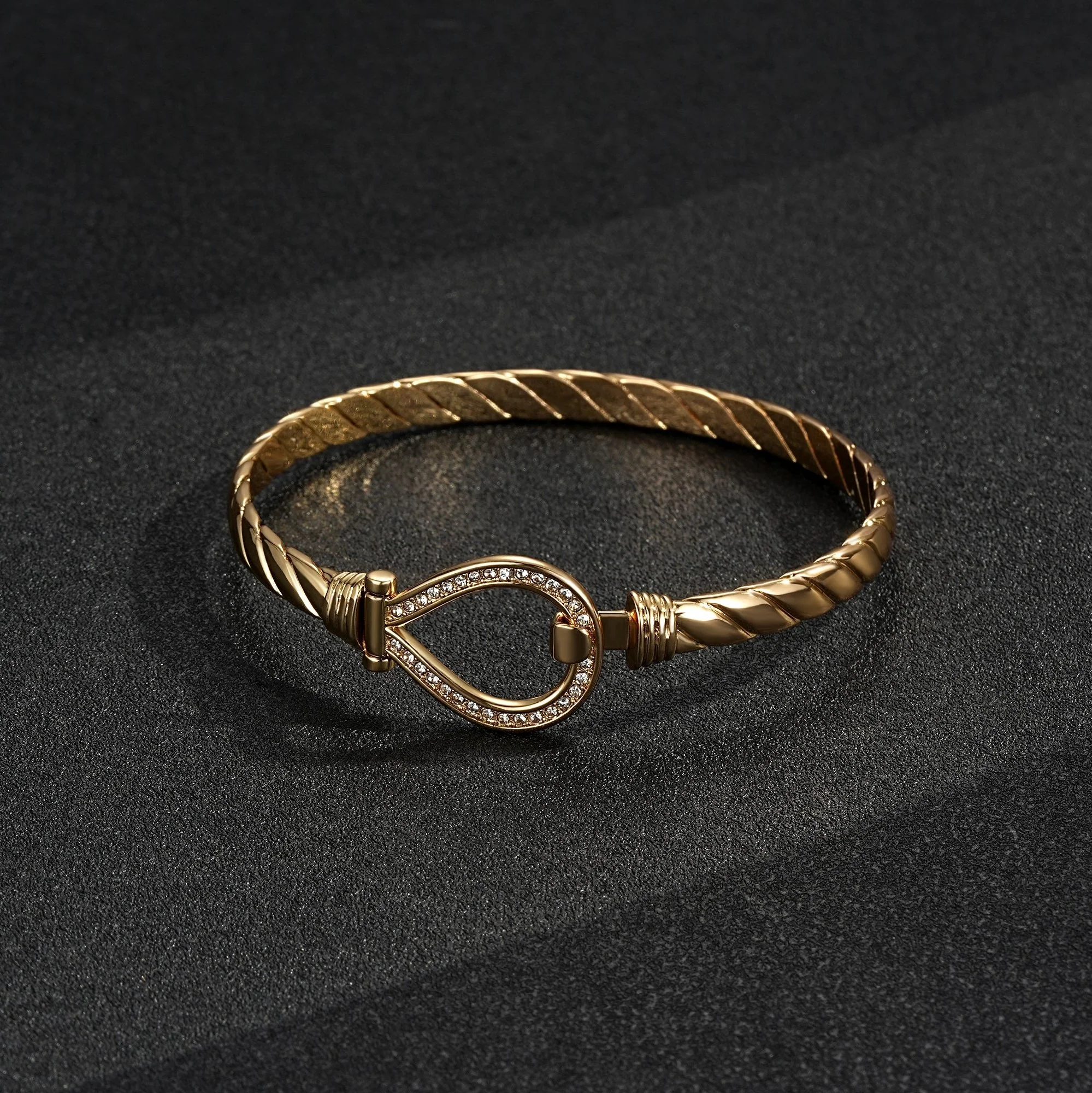 Gold Crystal Bangle 6mm - Image 2