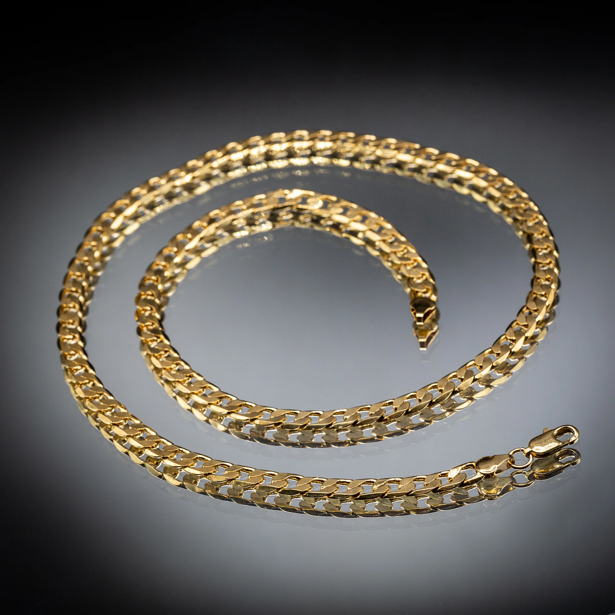 Gold Curb Chain Necklace 6mm - Image 4
