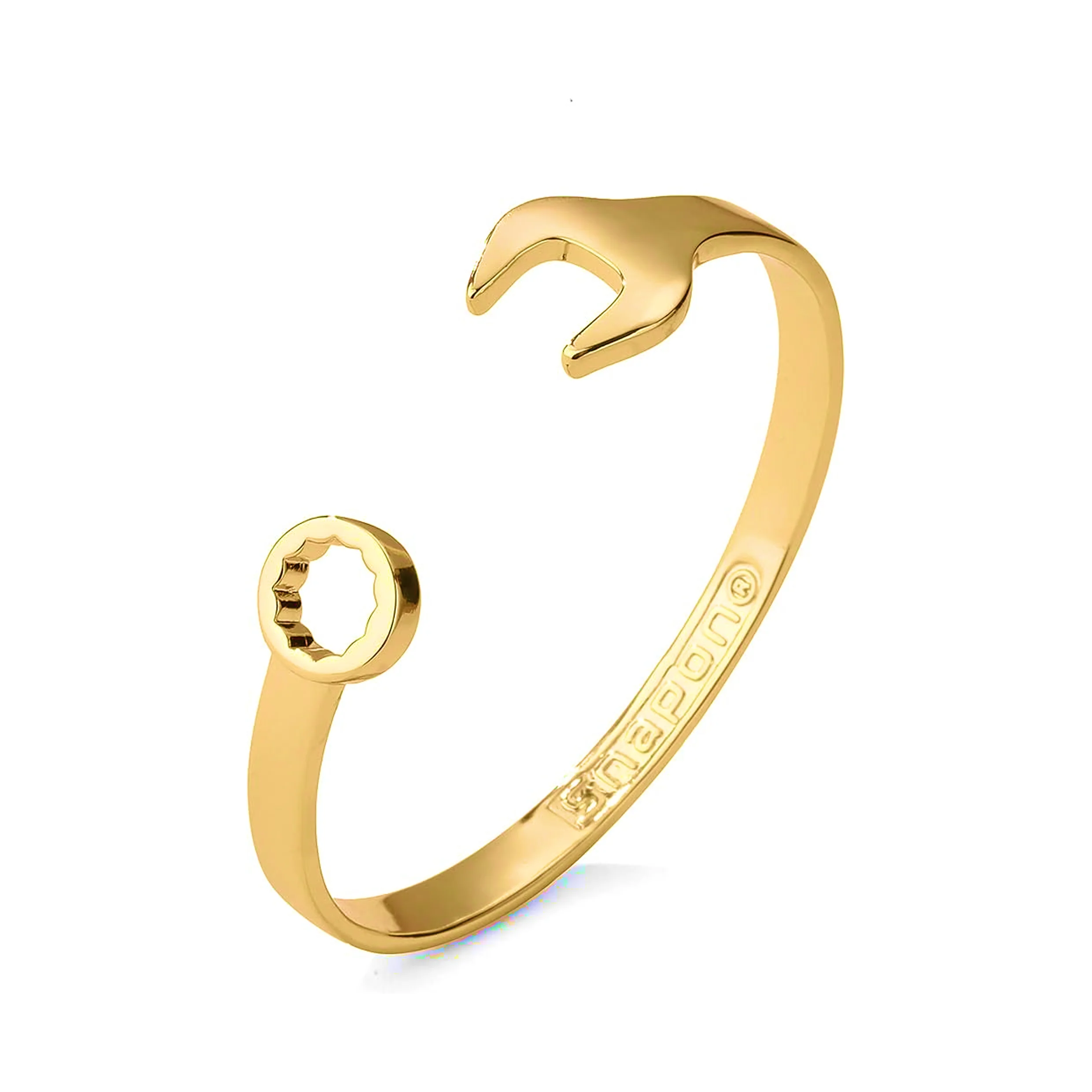 Gold Spanner Wrench Bangle Bracelet - Image 2