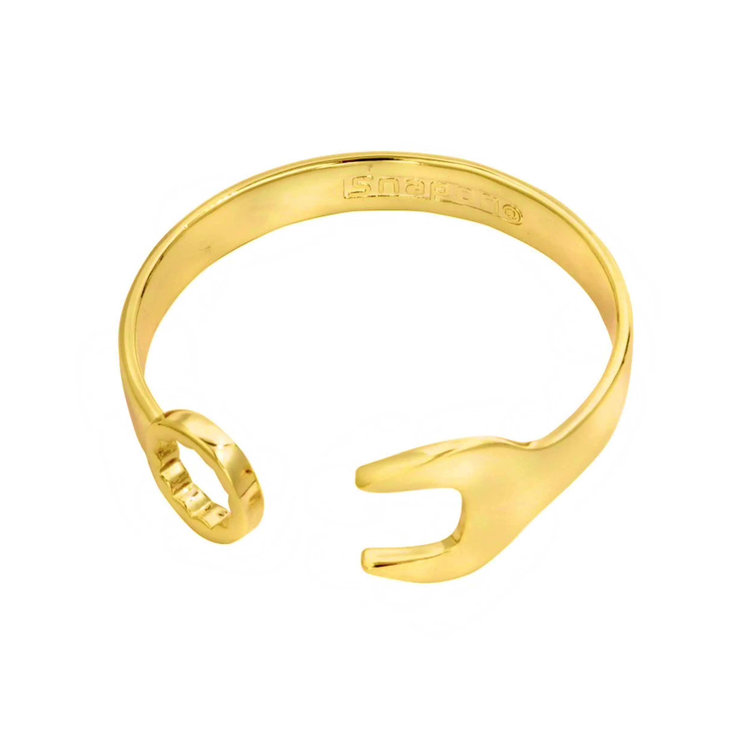 Gold Spanner Wrench Bangle Bracelet - Image 4