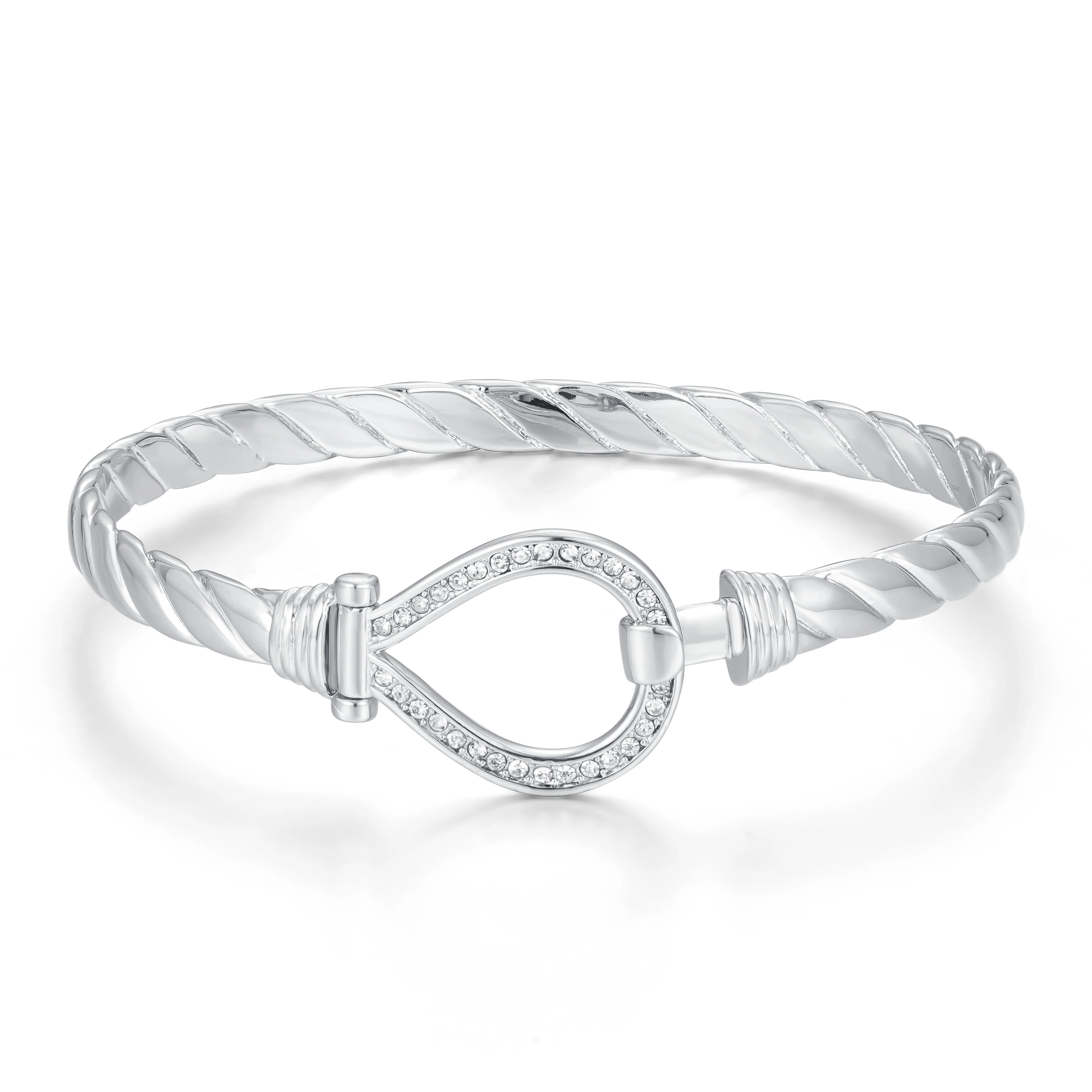 Silver Crystal Bangle 6mm - Image 2