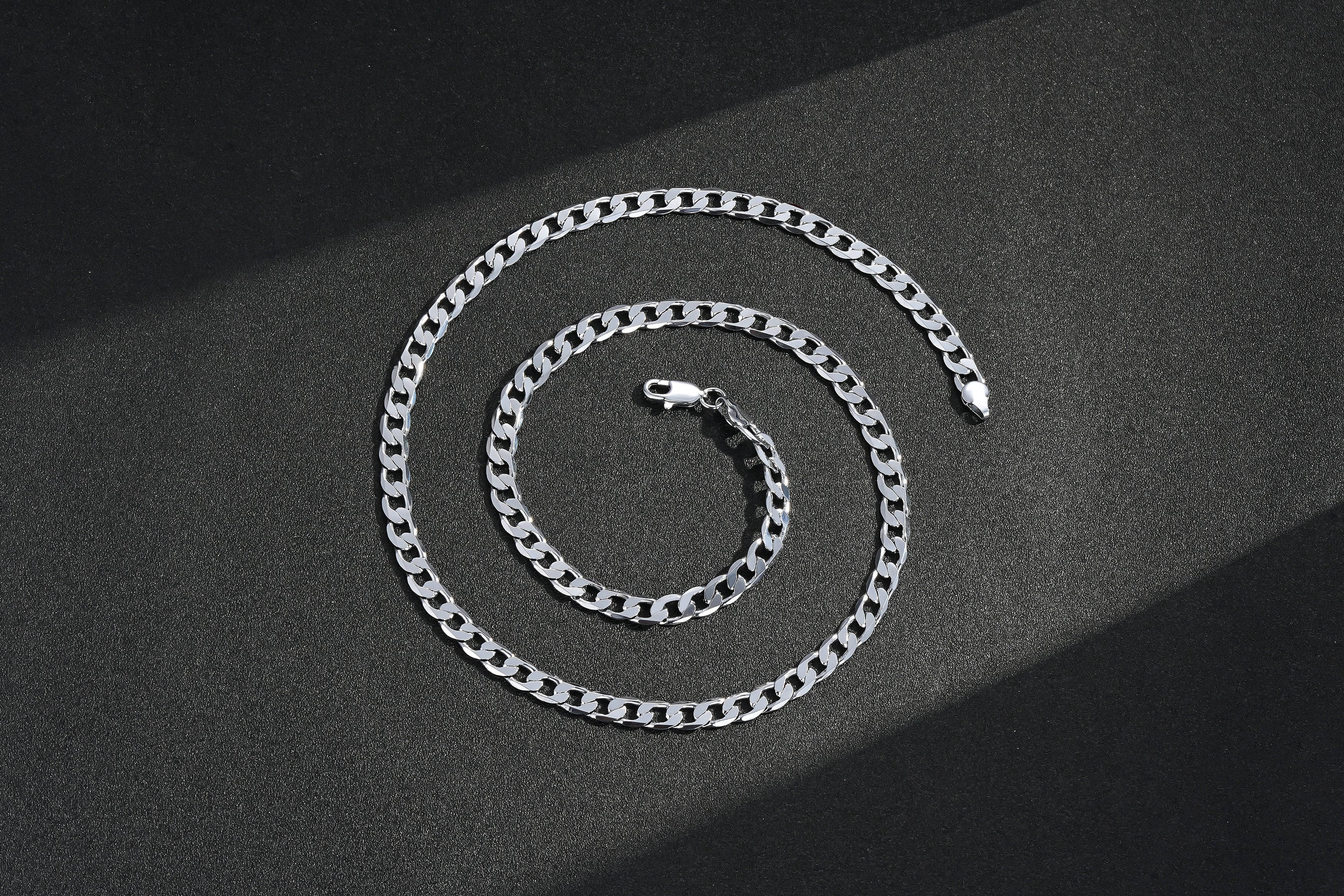 Silver Curb Chain Necklace 6mm